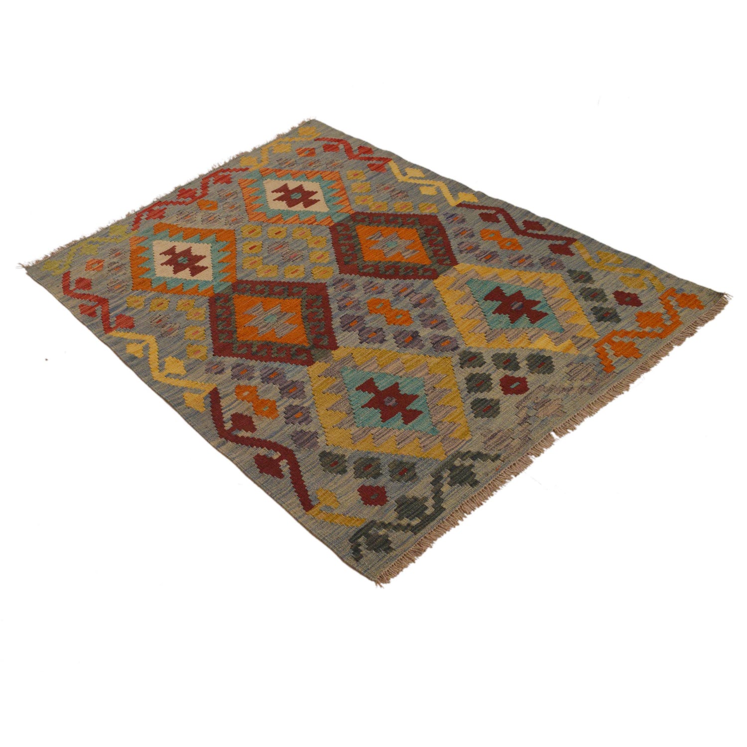 Handmade Vegetable Kelim 3' 4"  x 4' 9" (ft) - No. Y35091