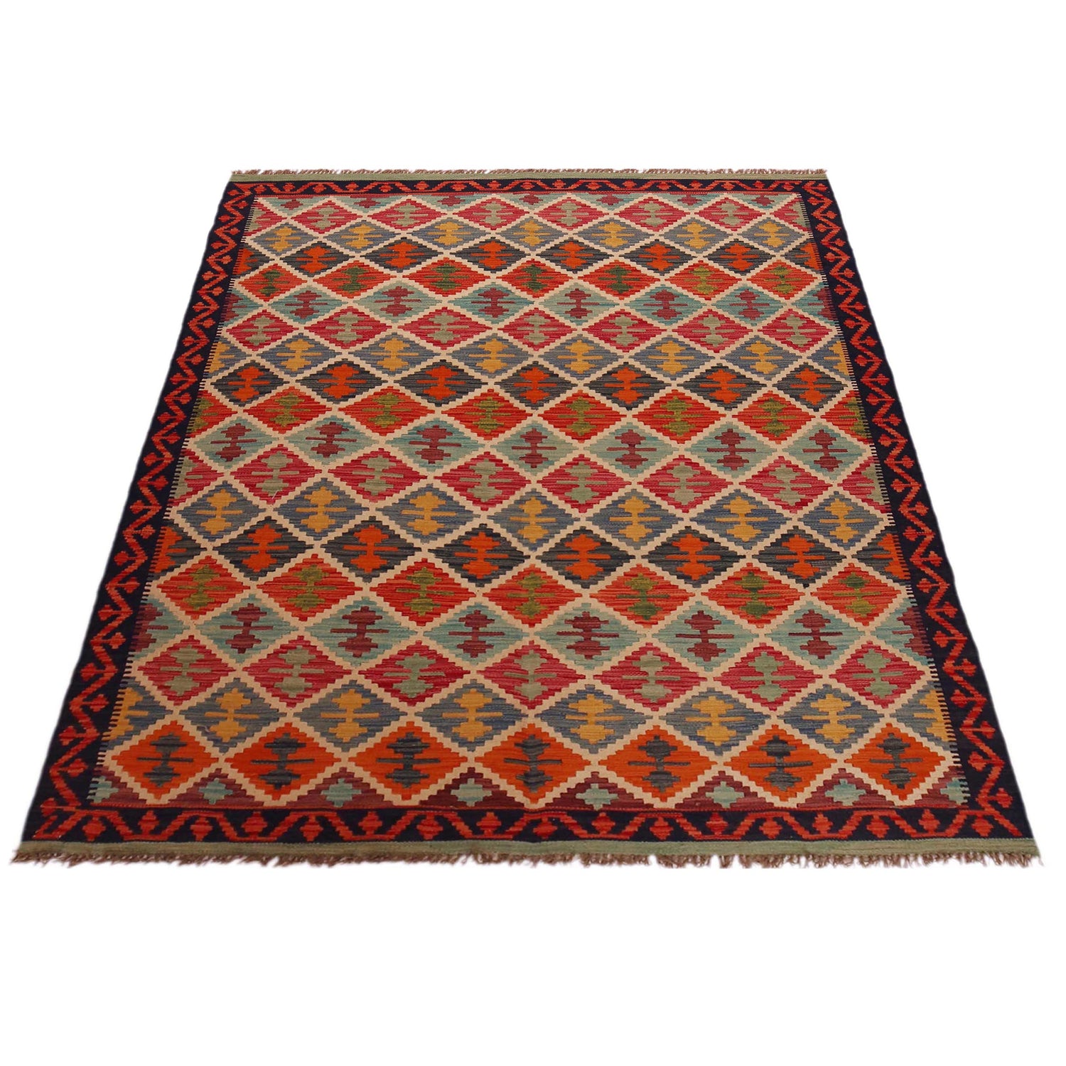 Handmade Vegetable Kelim 5' 9" x 7' 7" (ft) - No. Y35597