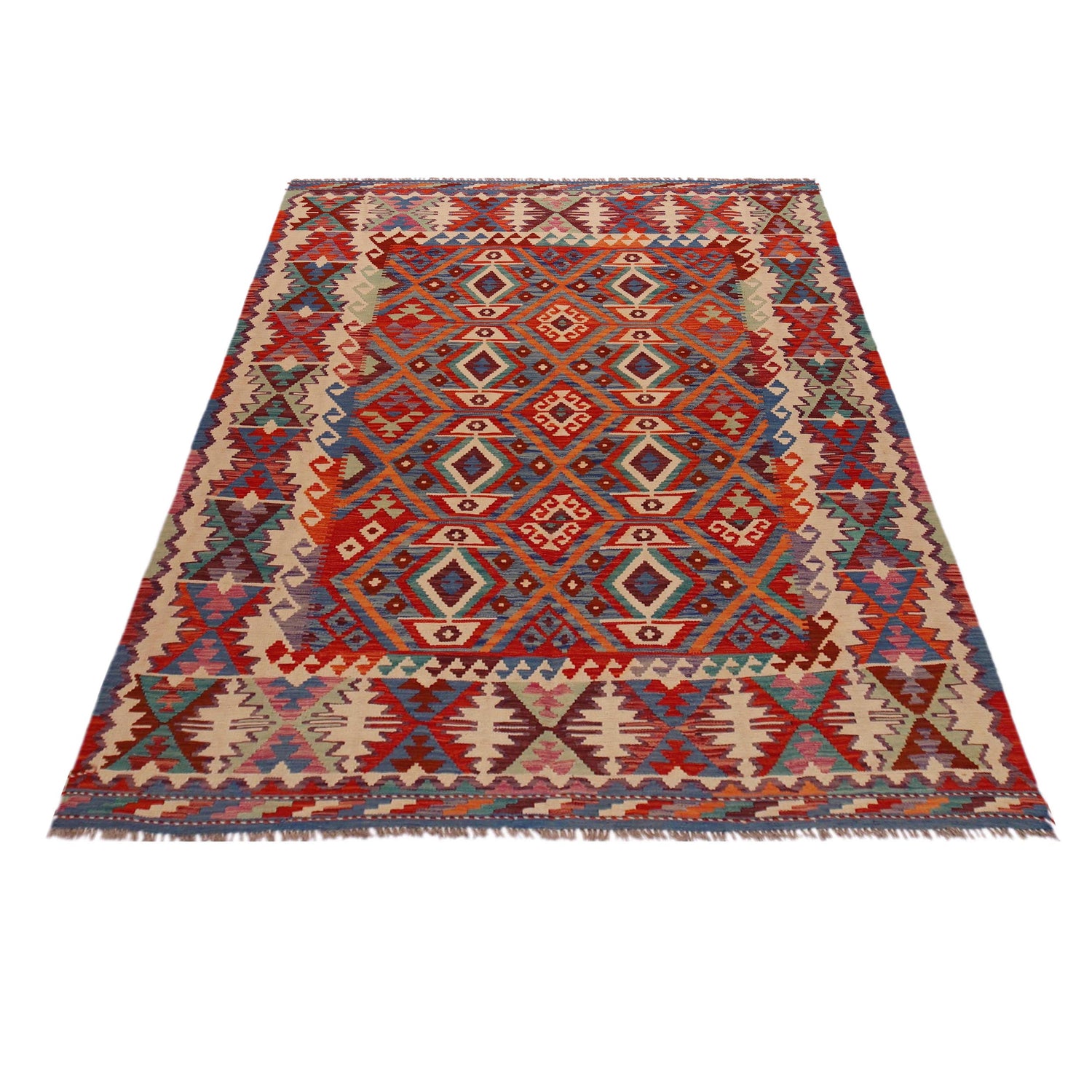 Handmade Vegetable Kilim 6' 5" x 8' 7" (ft) - No. Y35600