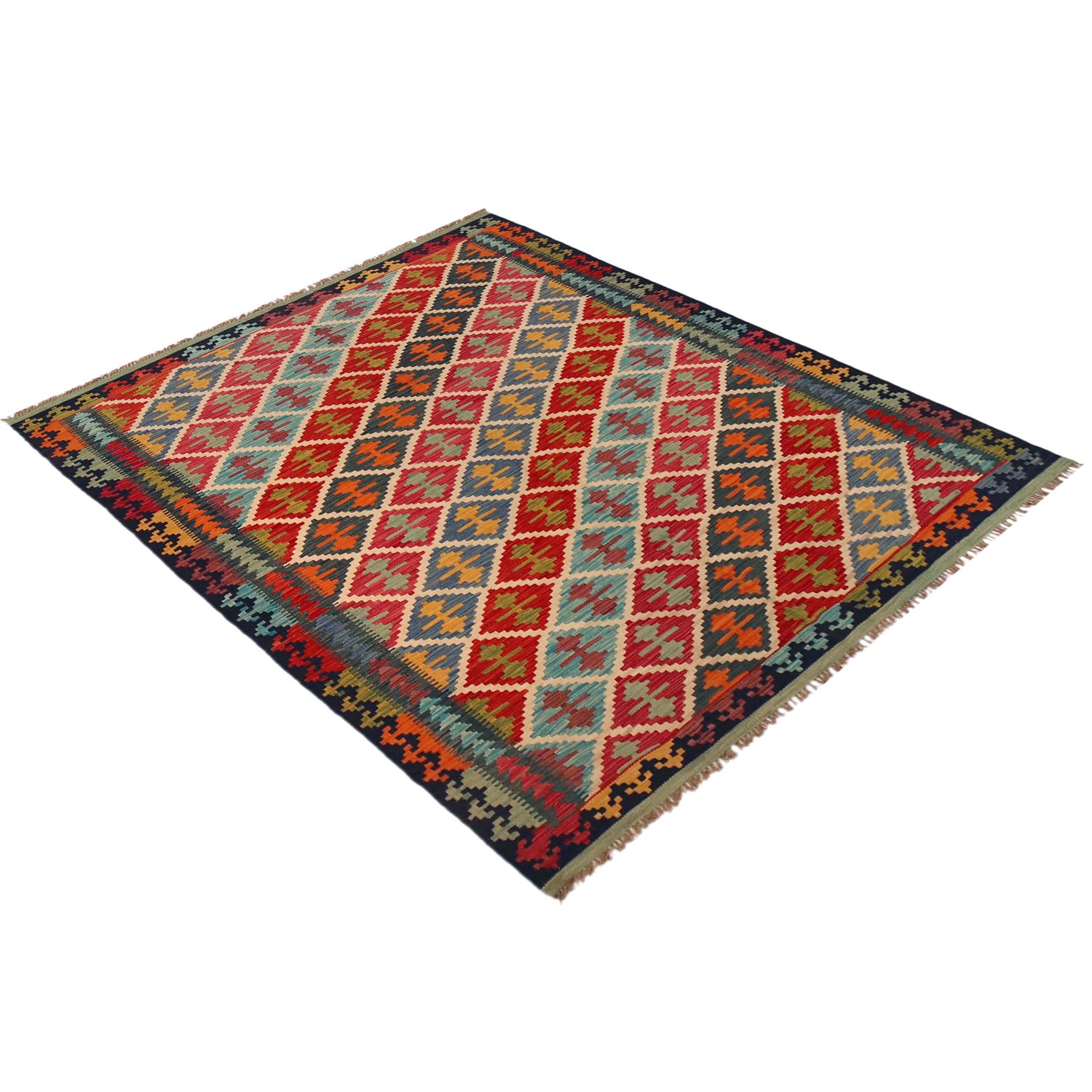 Handmade Vegetable Kilim 5' 9" x 7' 9" (ft) - No. Y35602