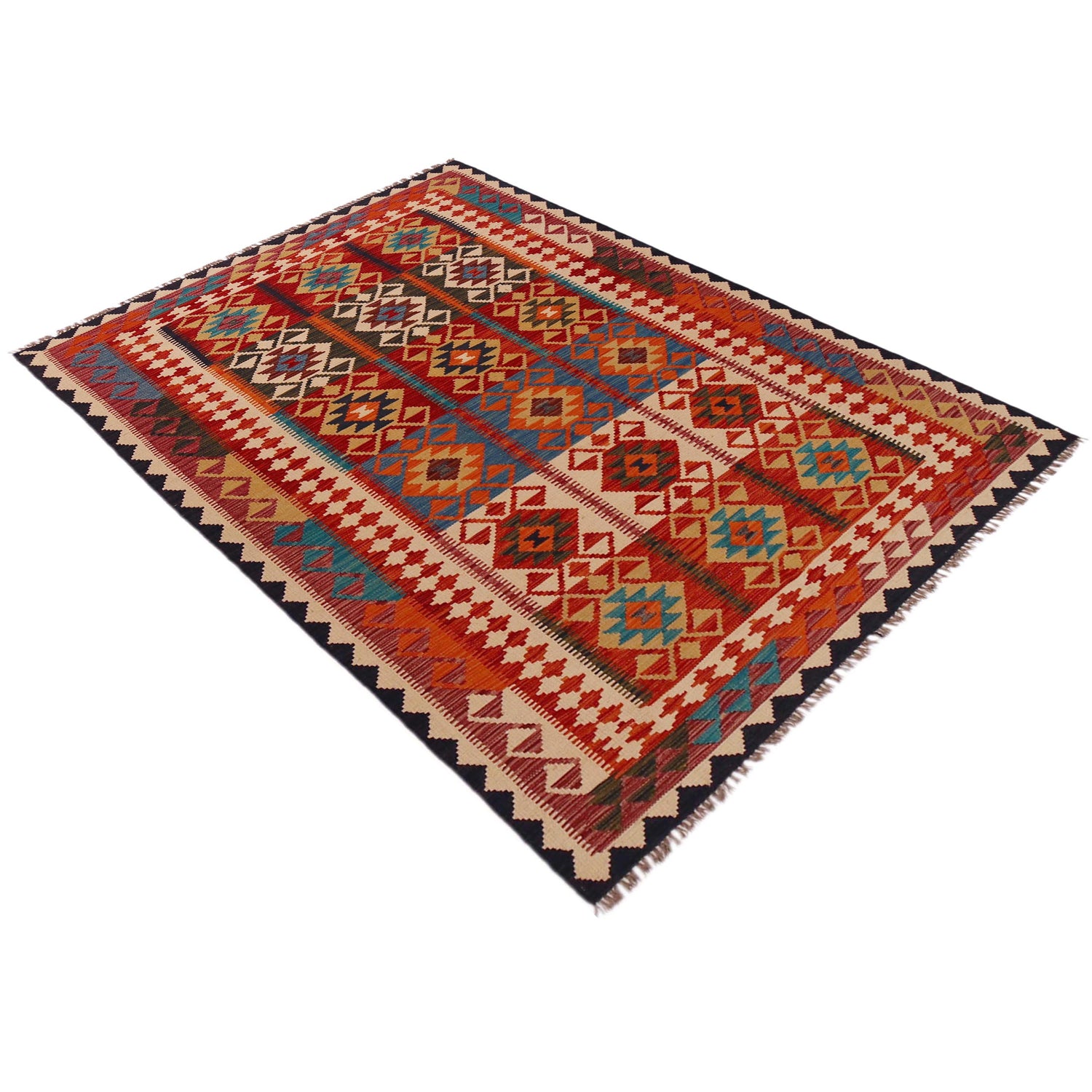 Handmade Vegetable Kelim 5' 1" x 7' 10" (ft) - No. Y35607