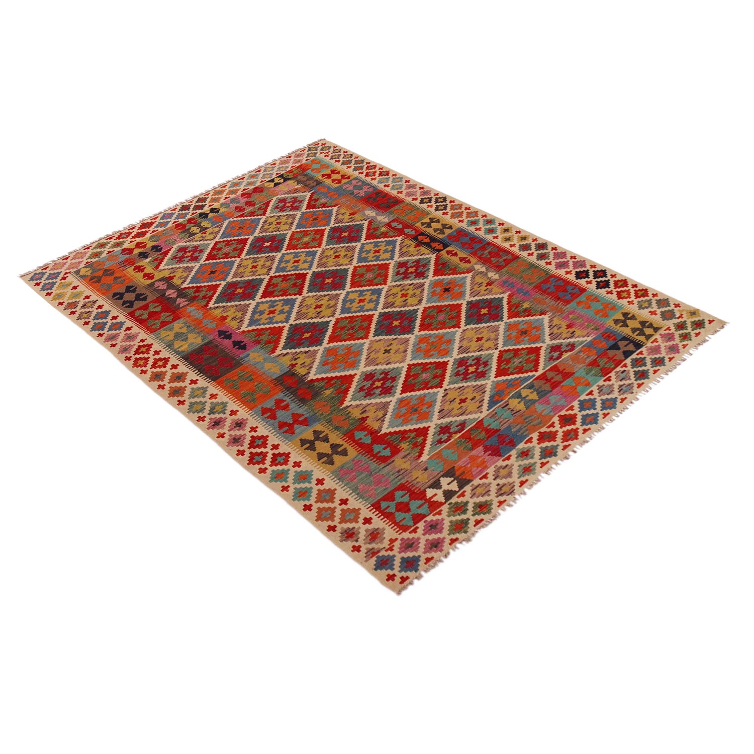 Handmade Vegetable Kilim 5' 11" x 8' 5" (ft) - No. Y35608