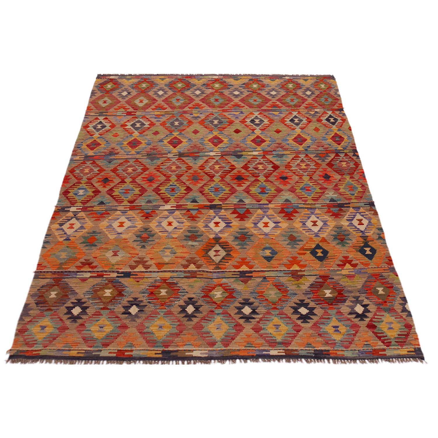 Handmade Vegetable Kelim 5' 9" x 7' 10" (ft) - No. Y35643