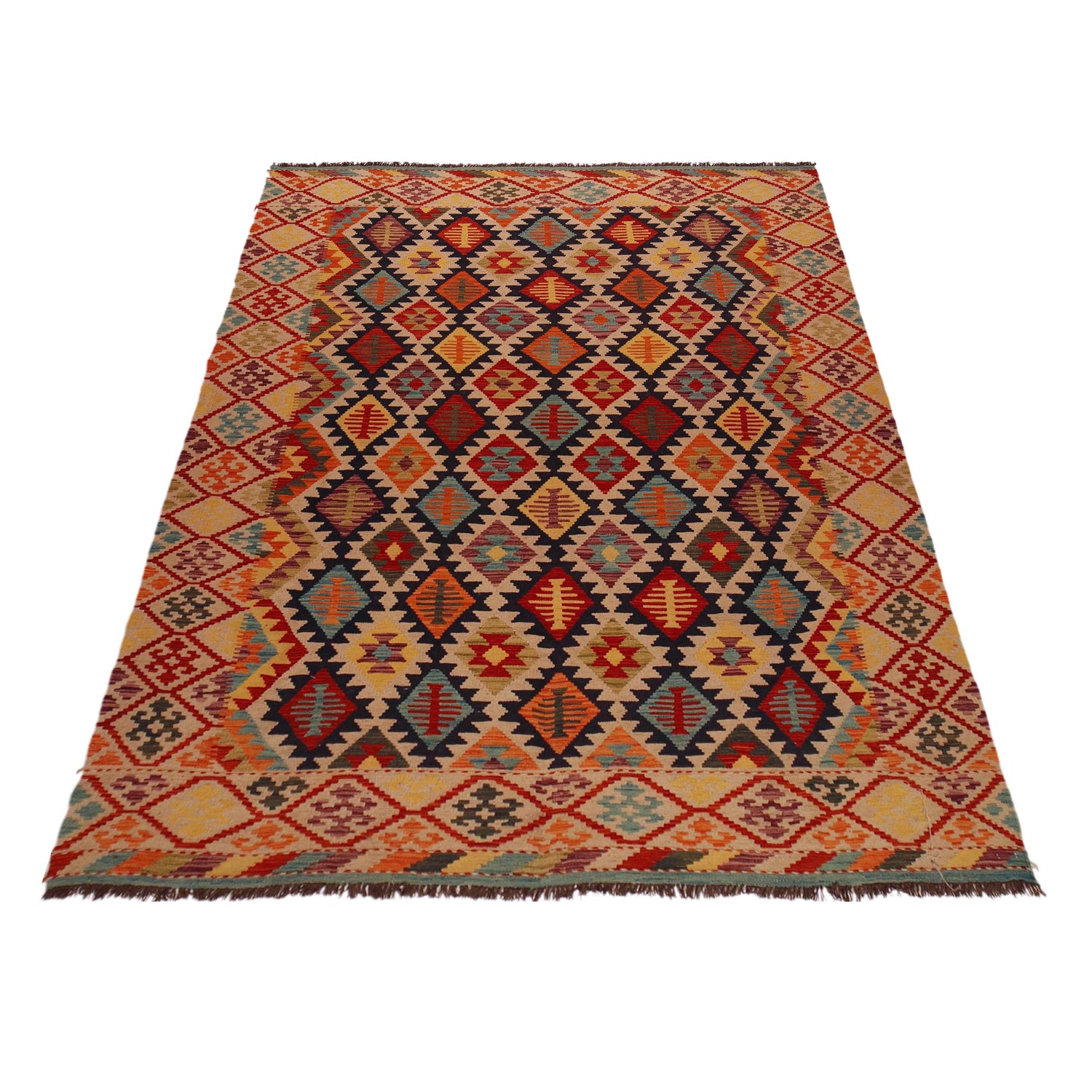 Handmade Vegetable Kilim 6' 9" x 10' 0" (ft) - No. Y35645
