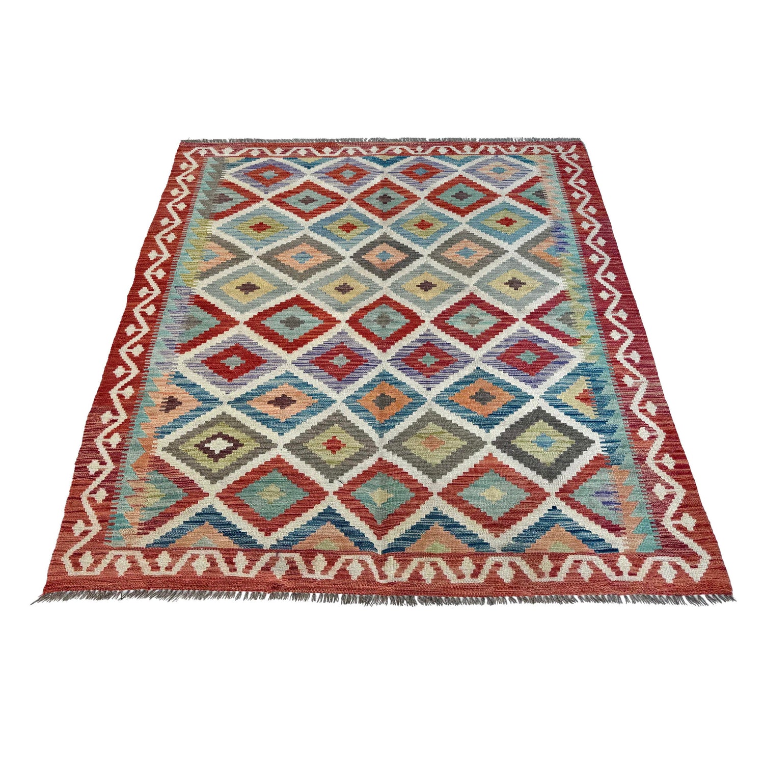 Handmade Vegetable Kelim 4' 11" x 6' 8" (ft) - No. Y37266