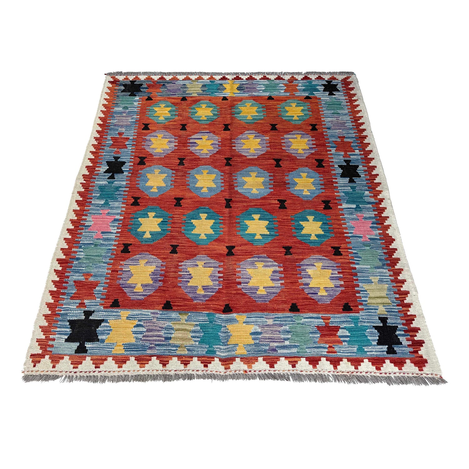 Handmade Vegetable Kilim 4' 9" x 6' 6" (ft) - No. Y37267