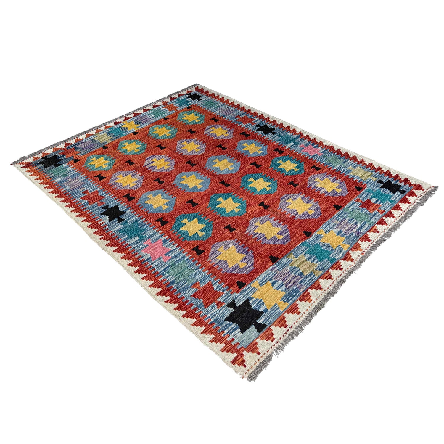 Handmade Vegetable Kilim 4' 9" x 6' 6" (ft) - No. Y37267