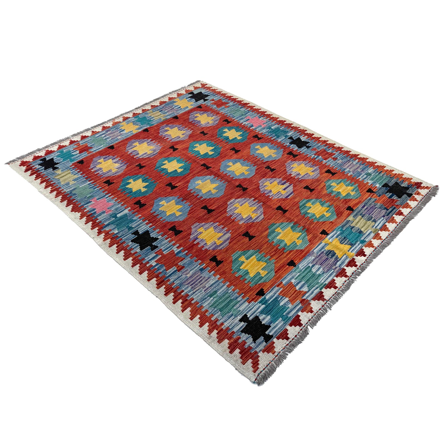 Handmade Vegetable Kilim 4' 9" x 6' 6" (ft) - No. Y37267