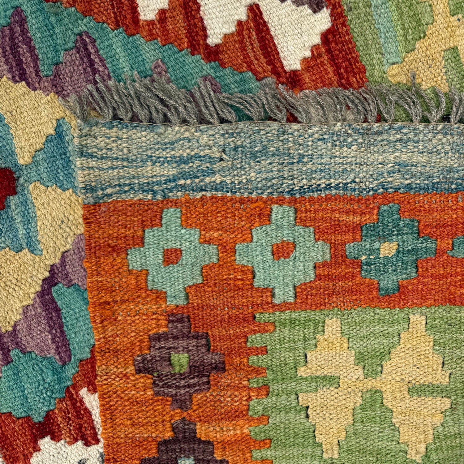 Handmade Vegetable Kelim 6' 8" x 9' 3" (ft) - No. Y37278