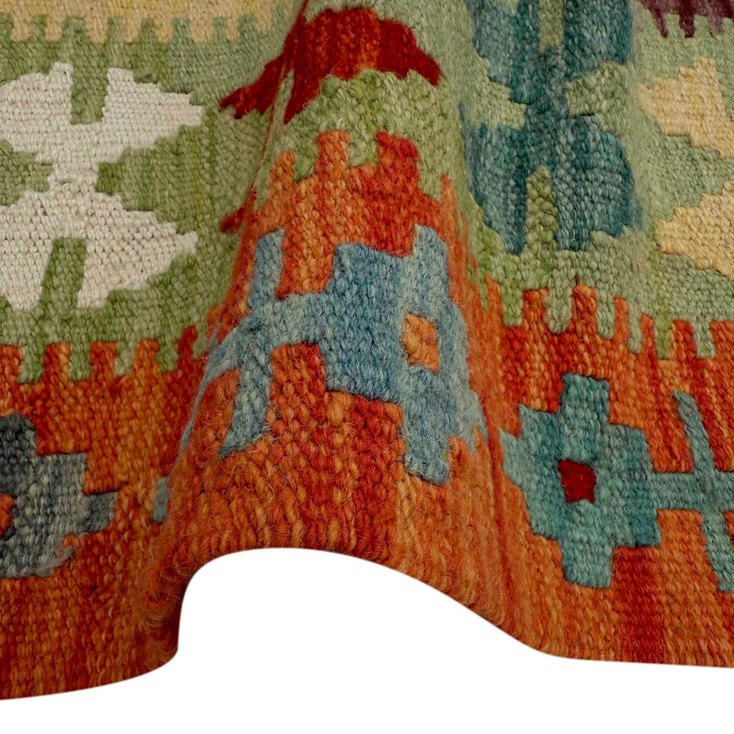 Handmade Vegetable Kelim 6' 8" x 9' 3" (ft) - No. Y37278