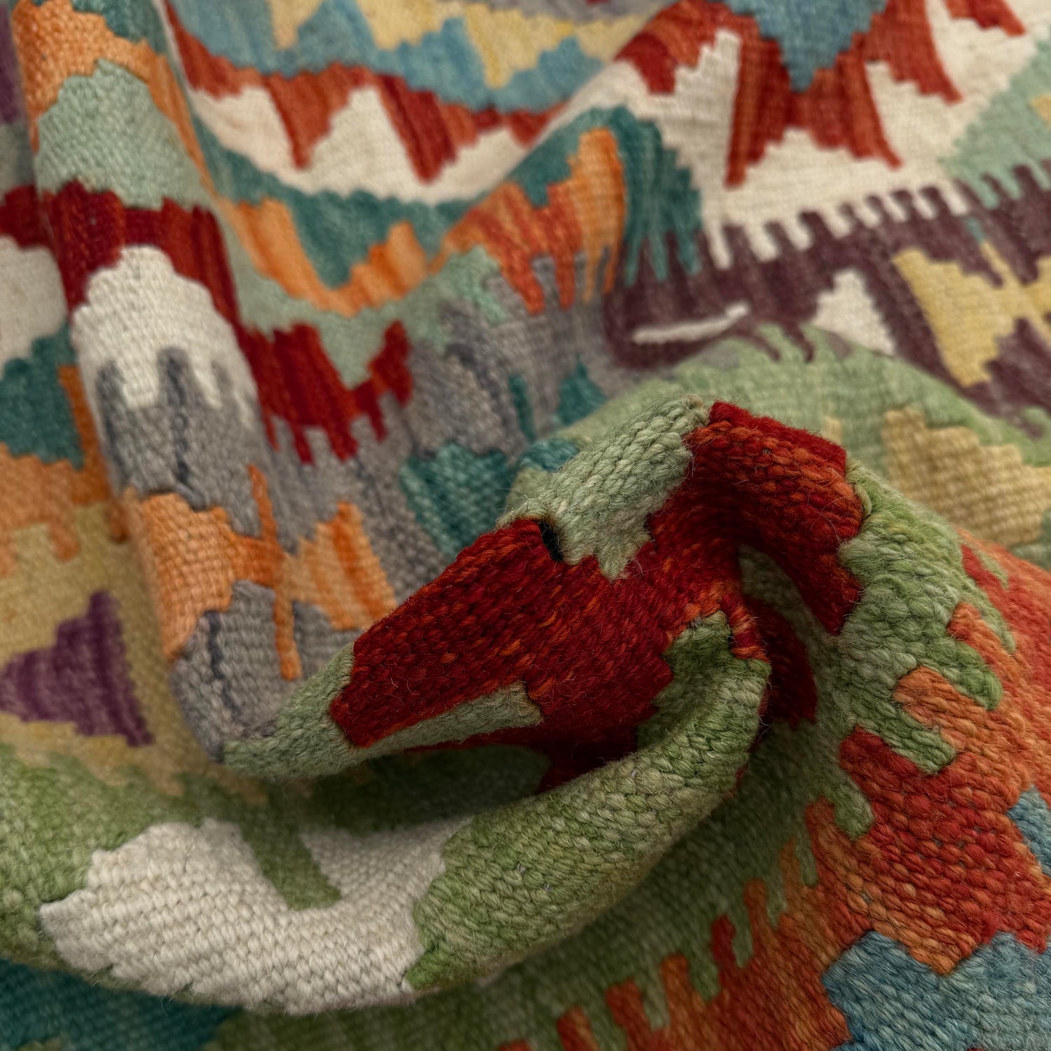 Handmade Vegetable Kelim 6' 8" x 9' 3" (ft) - No. Y37278