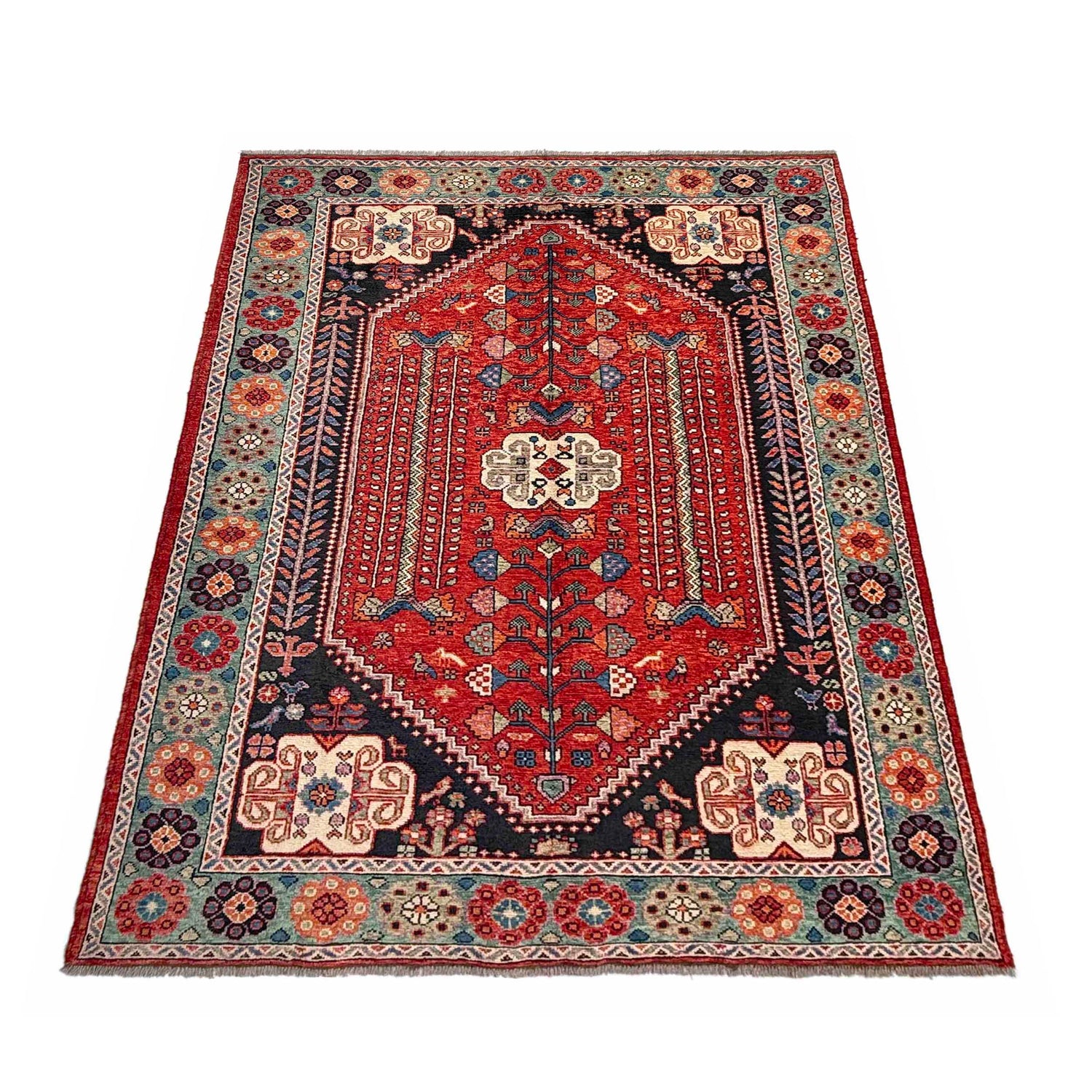 Red Color Shirazi Rug 6' 9" x 9' 10" (ft) - No. Y37284