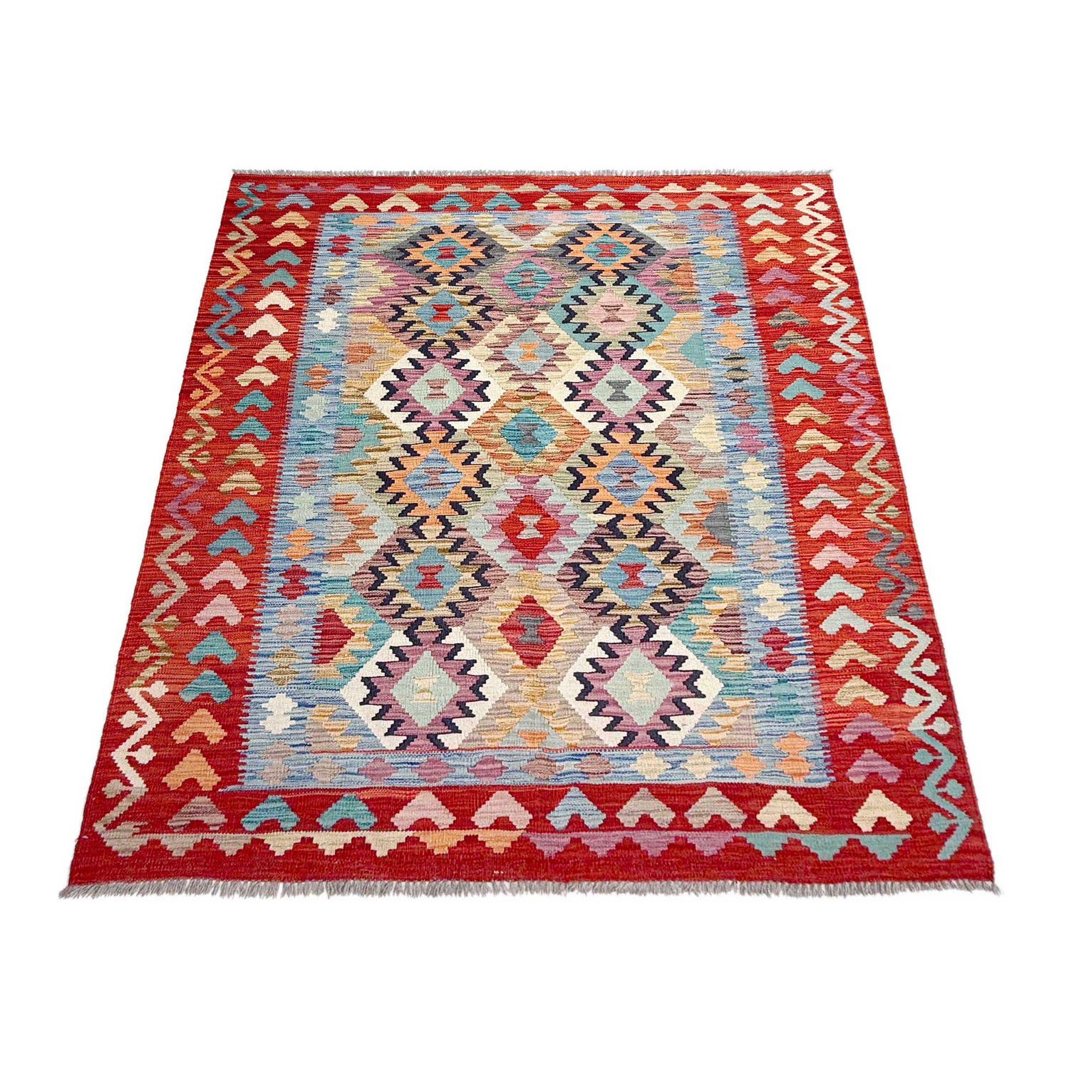 Handmade Vegetable Kilim 5' 1" x 6' 8" (ft) - No. Y37290