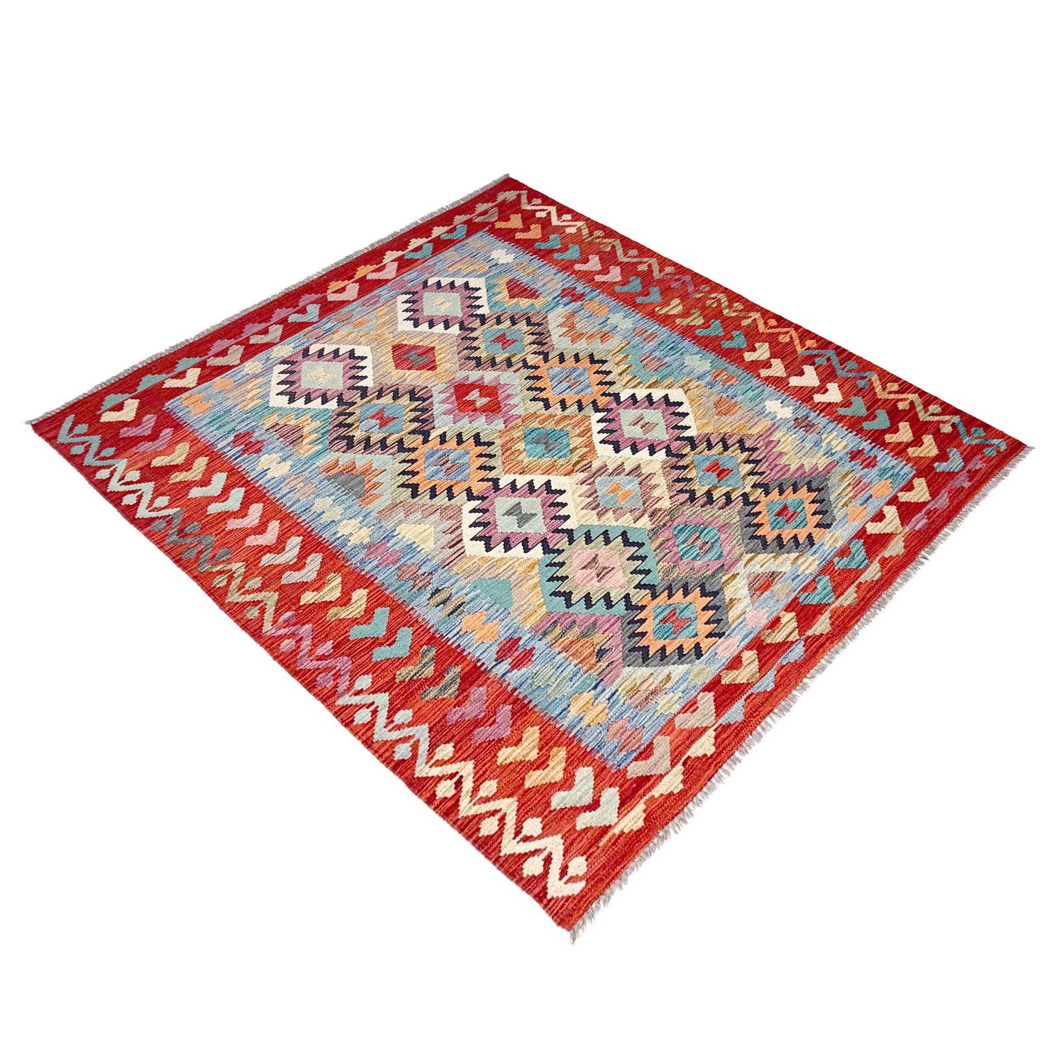 Handmade Vegetable Kilim 5' 1" x 6' 8" (ft) - No. Y37290