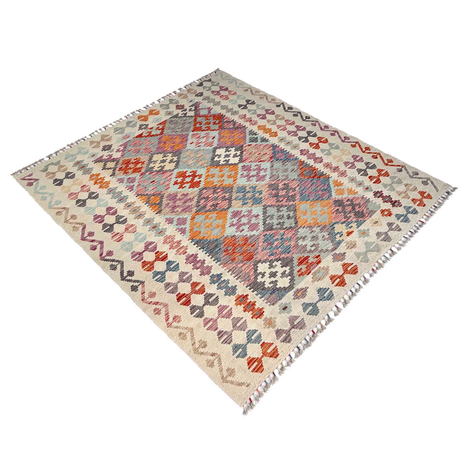 Handmade Vegetable Kilim 5' 0" x 6' 7" (ft) - No. Y37294
