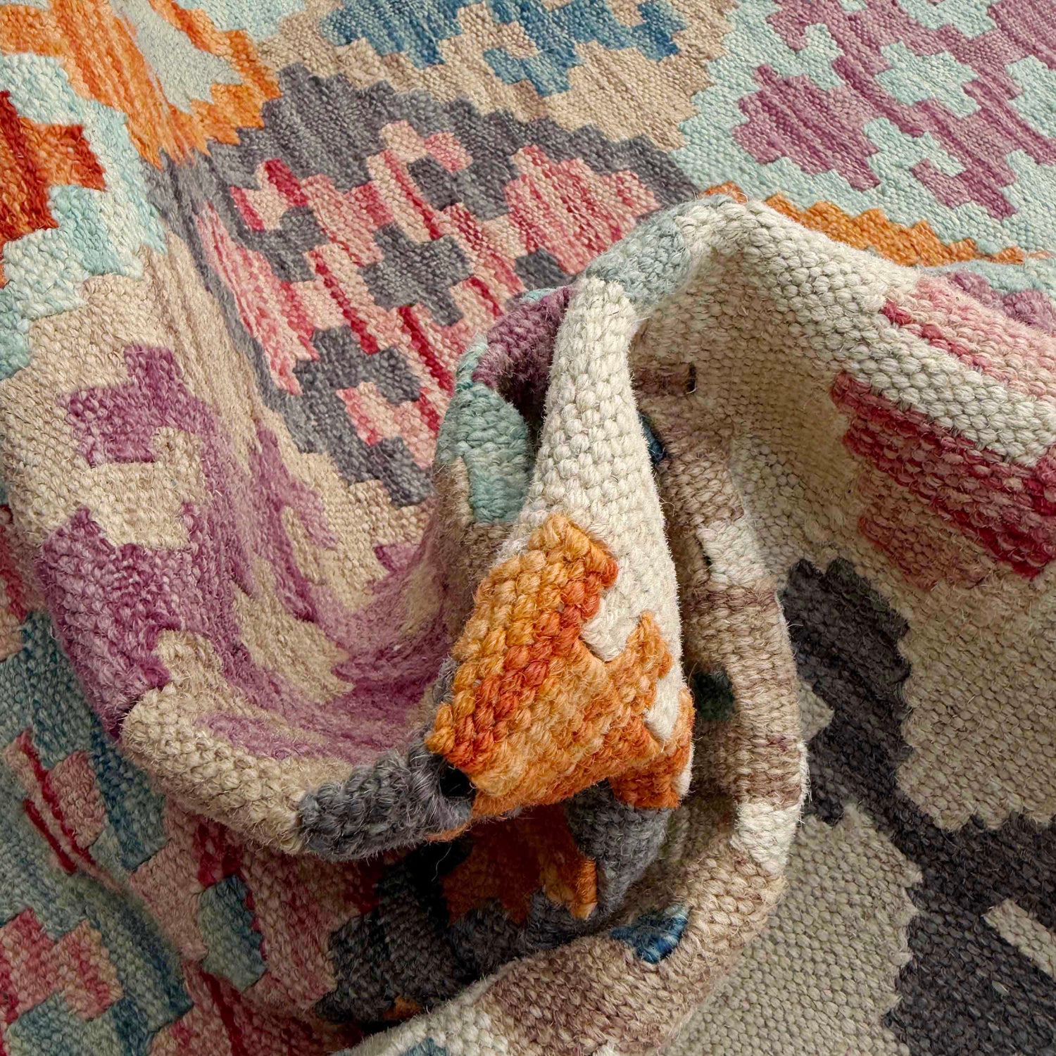 Handmade Vegetable Kilim 5' 0" x 6' 7" (ft) - No. Y37294