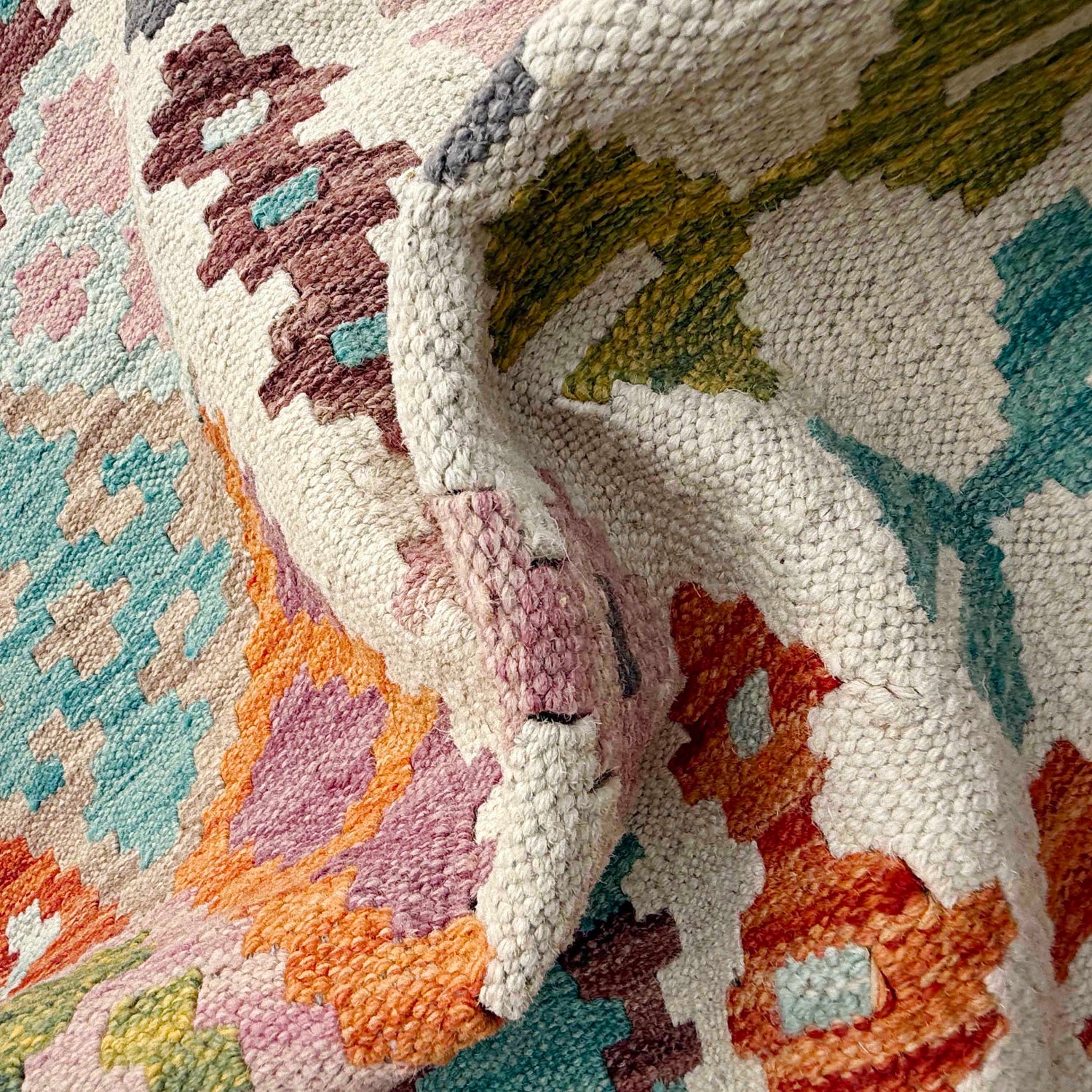 Handmade Vegetable Kelim 5' 1" x 6' 7" (ft) - No. Y37295