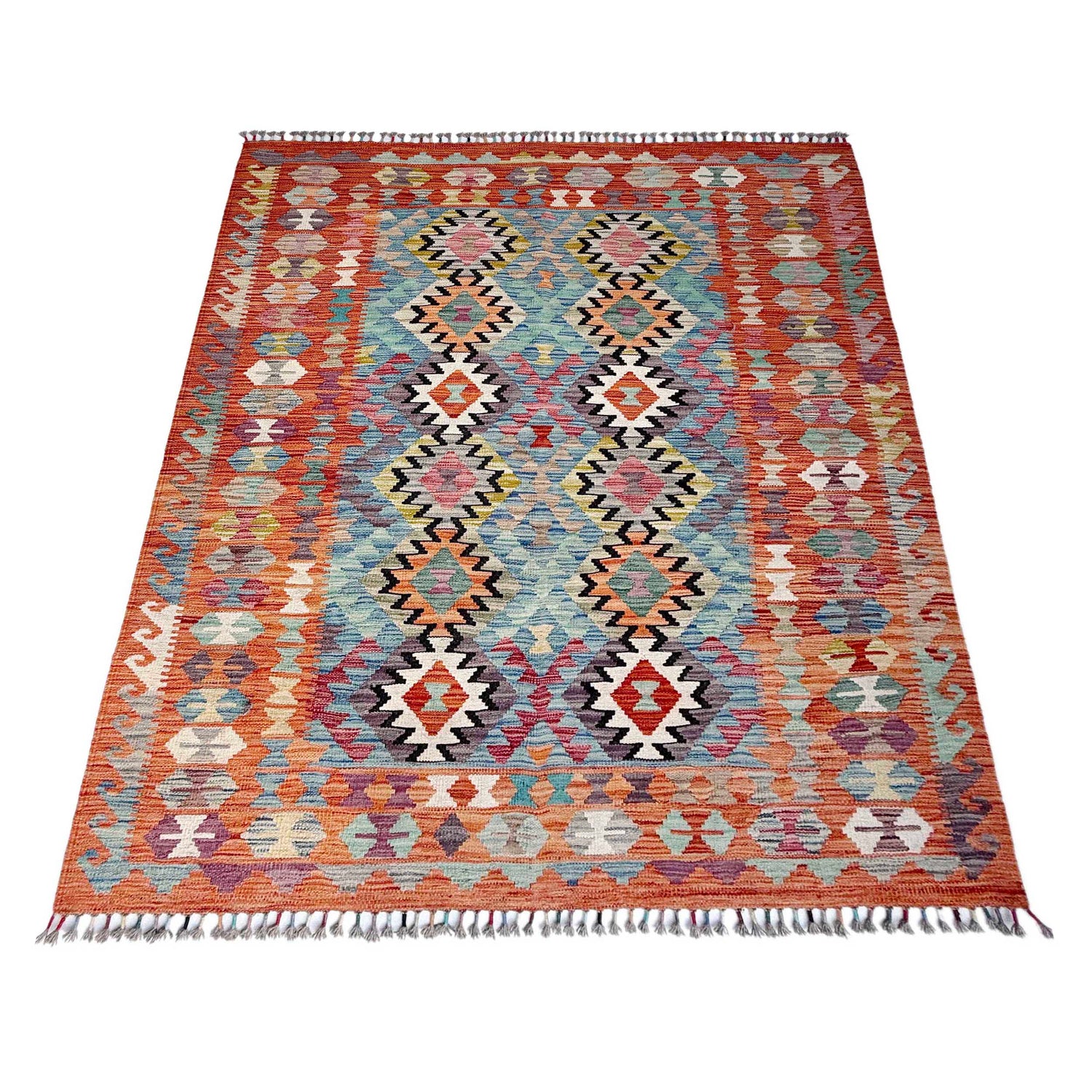 Handmade Vegetable Kelim 5' 1" x 6' 5" (ft) - No. Y37301