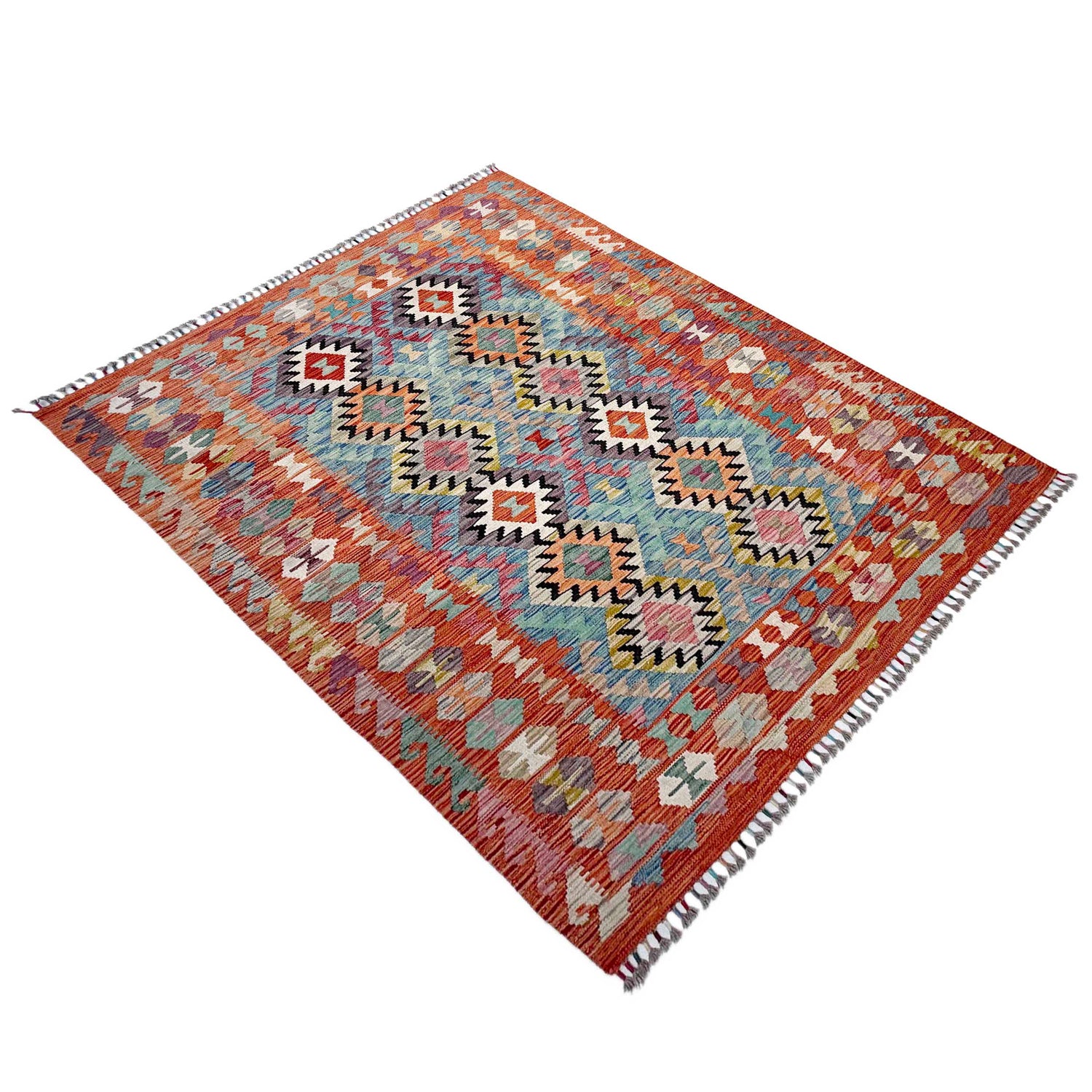 Handmade Vegetable Kelim 5' 1" x 6' 5" (ft) - No. Y37301