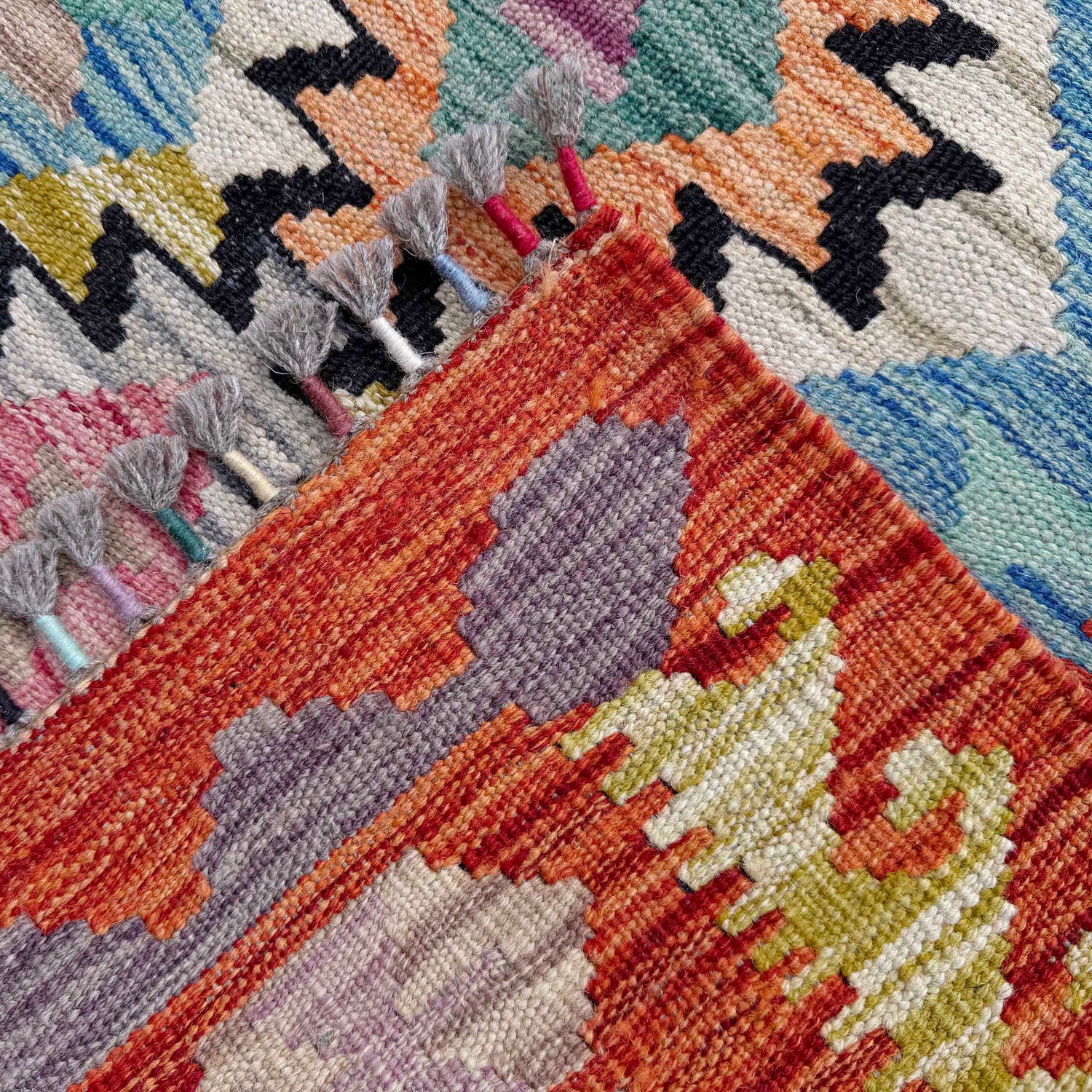 Handmade Vegetable Kelim 5' 1" x 6' 5" (ft) - No. Y37301