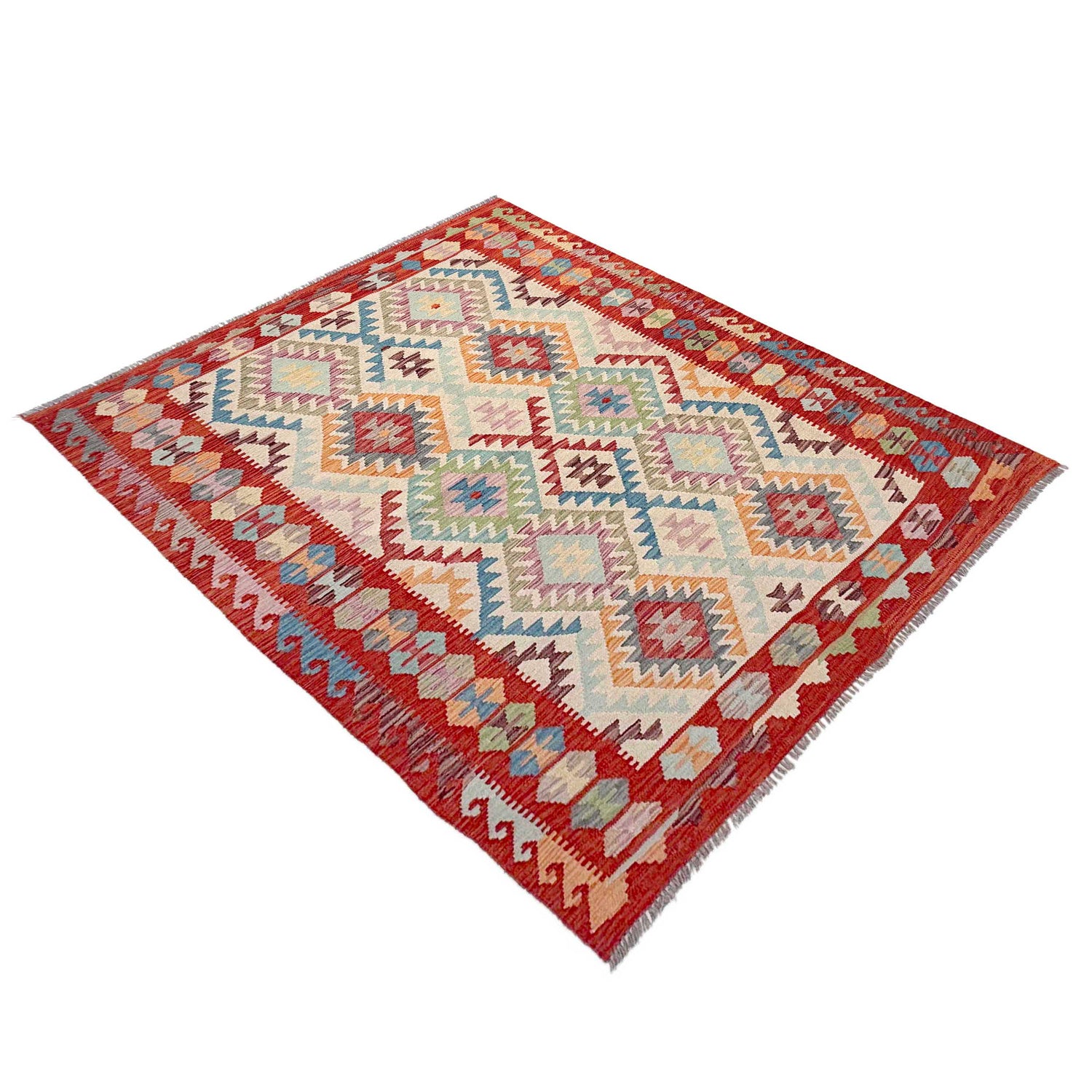 Handmade Vegetable Kilim 5' 1" x 6' 8" (ft) - No. Y37307