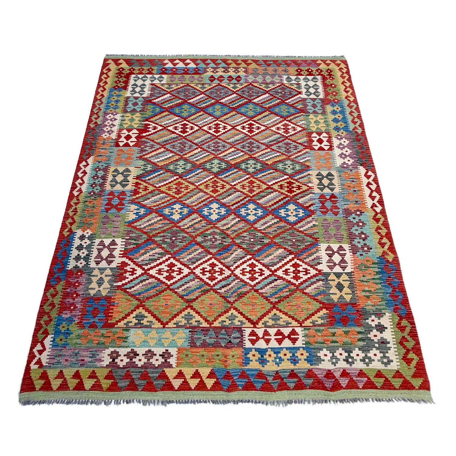 Handmade Vegetable Kilim 6' 7" x 10' 1" (ft) - No. Y37320