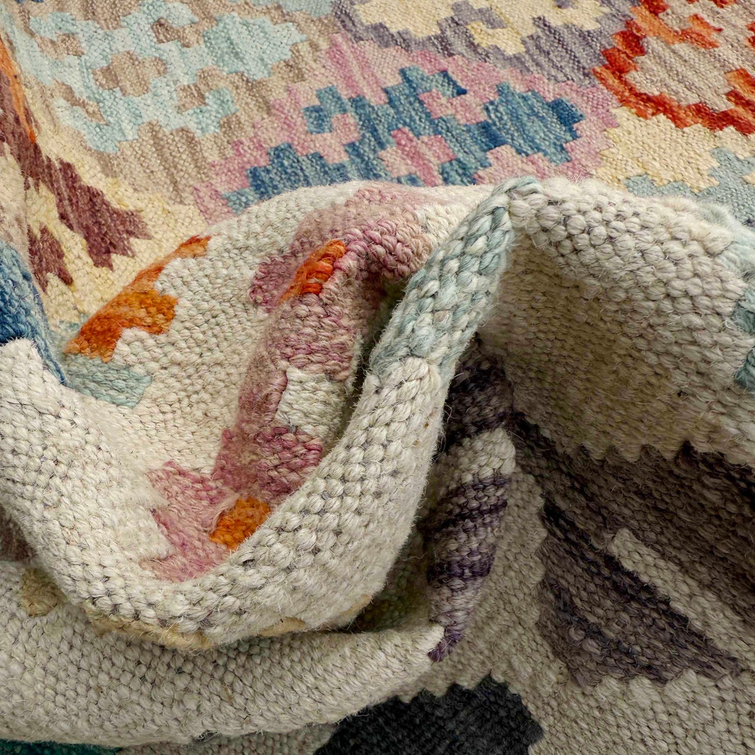 Handmade Vegetable Kelim 5' 1" x 6' 8" (ft) - No. Y37329