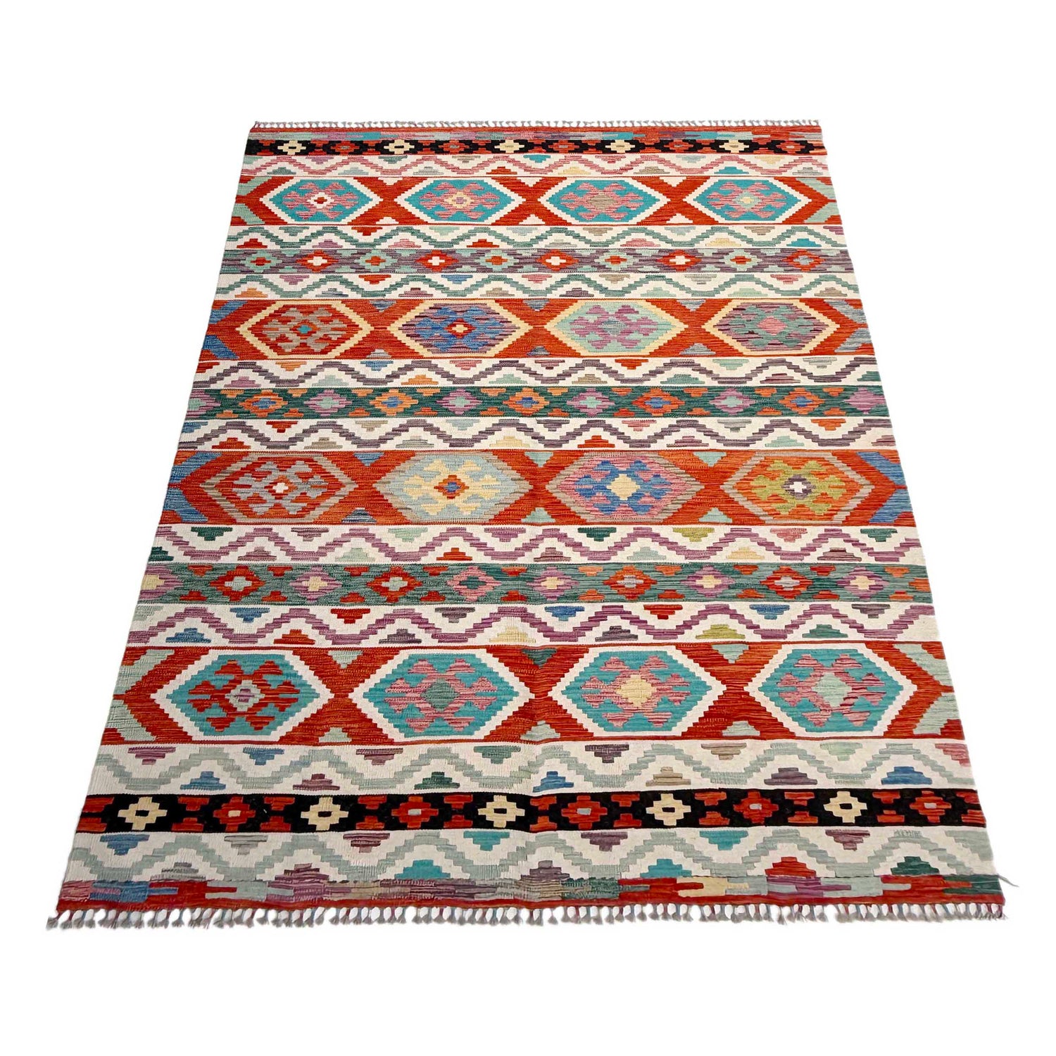 Handmade Vegetable Kilim 6' 10" x 10' 2" (ft) - No. Y37333