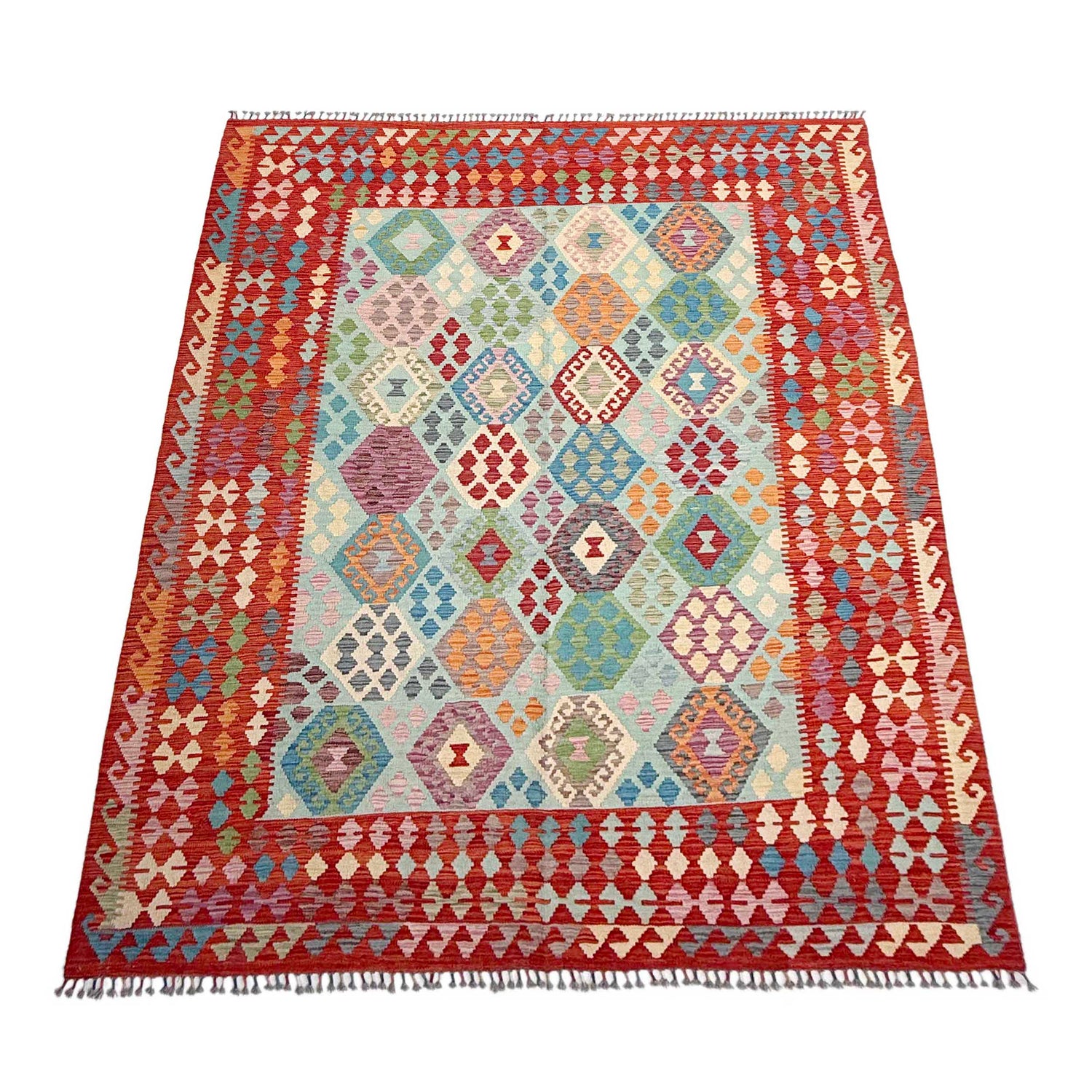 Handmade Vegetable Kelim 7' 3" x 9' 9" (ft) - No. Y37335