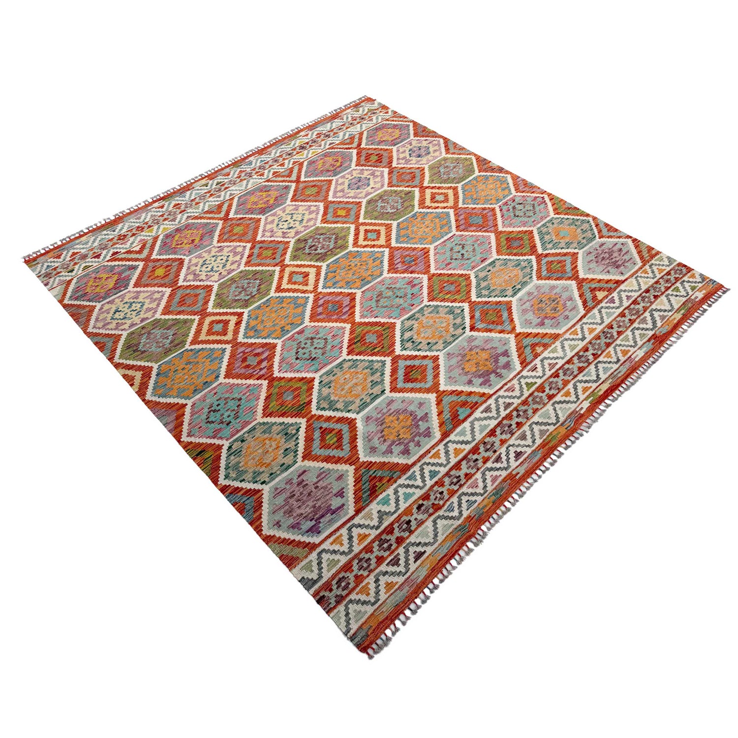 Handmade Vegetable Kilim 8' 5" x 9' 9" (ft) - No. Y37336