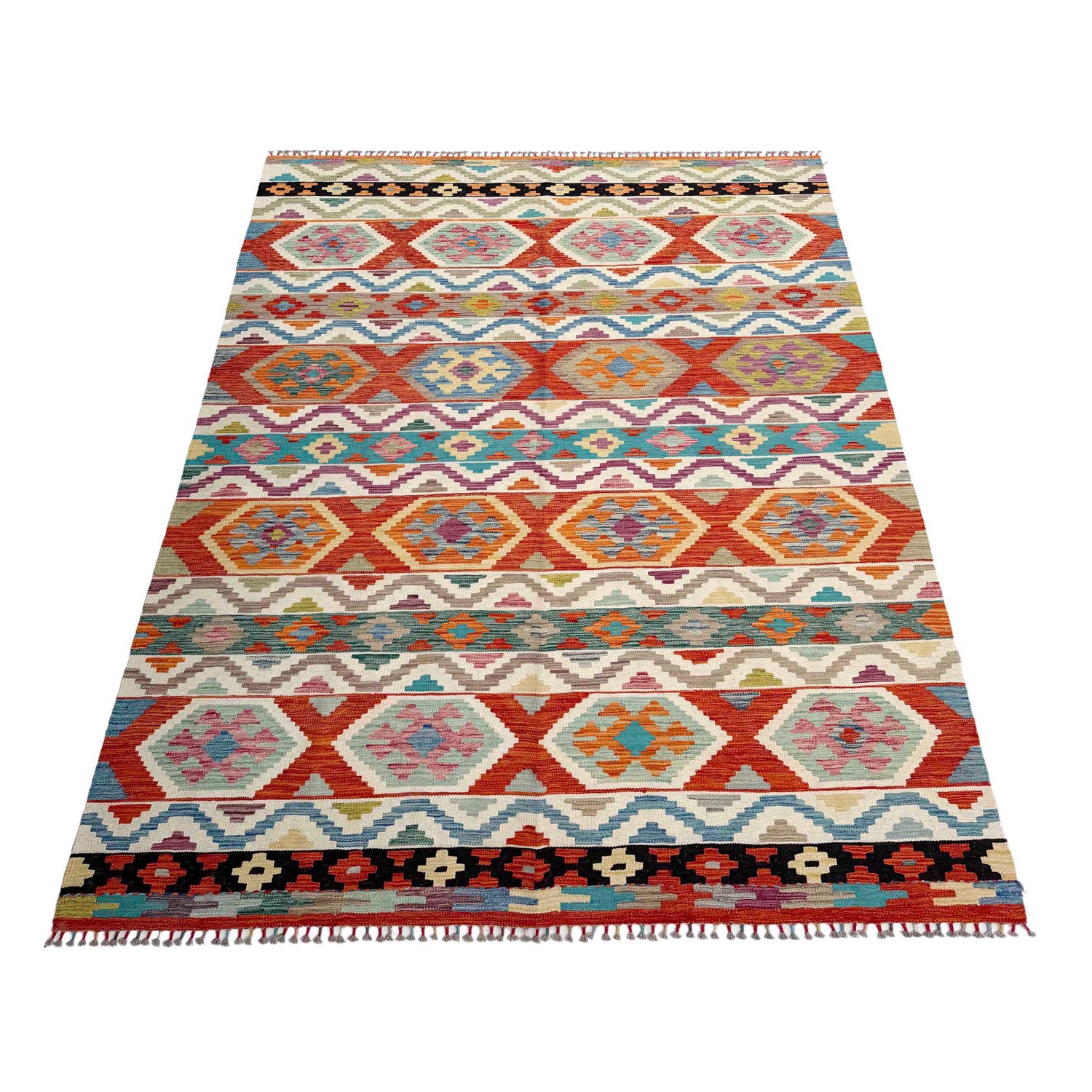Handmade Vegetable Kilim 6' 8" x 10' 1" (ft) - No. Y37342