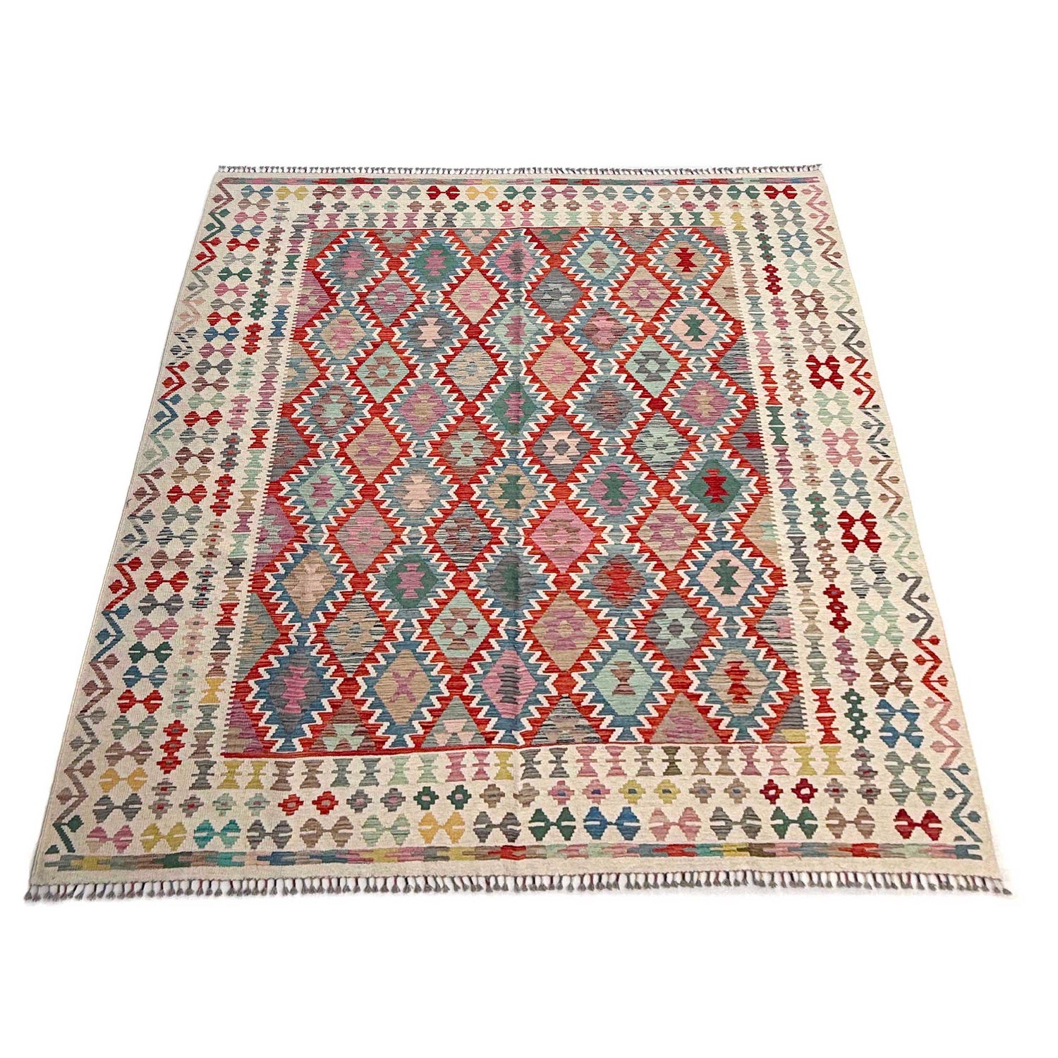 Handmade Vegetable Kelim 8' 5" x 9' 9" (ft) - No. Y37347