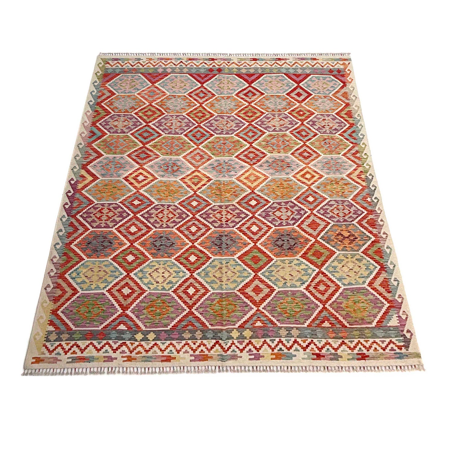 Handmade Vegetable Kilim 8' 5" x 9' 9" (ft) - No. Y37348