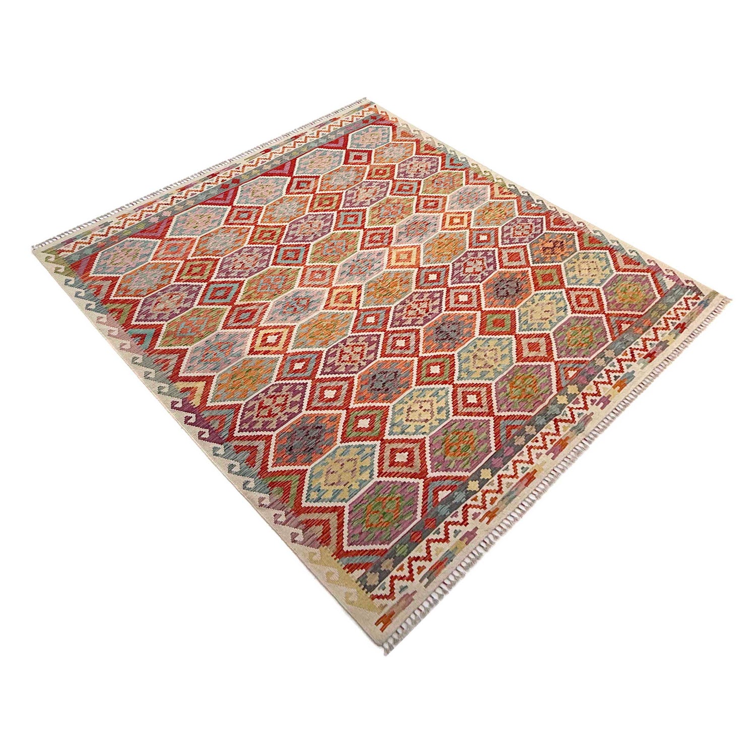 Handmade Vegetable Kilim 8' 5" x 9' 9" (ft) - No. Y37348