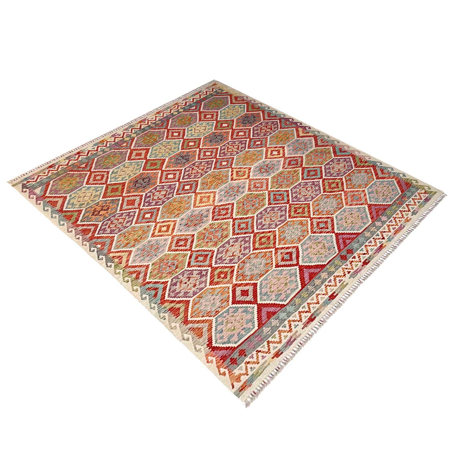 Handmade Vegetable Kilim 8' 5" x 9' 9" (ft) - No. Y37348