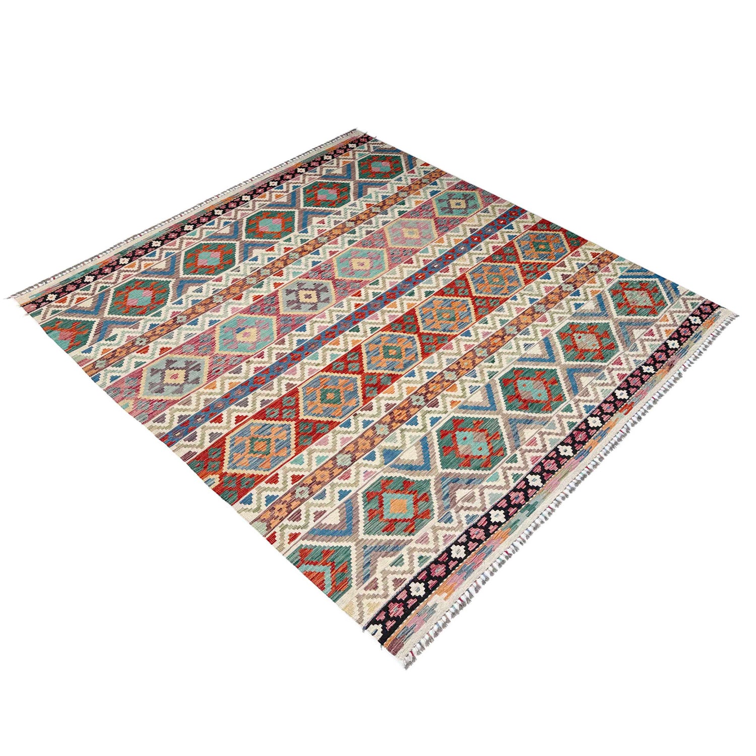 Handmade Vegetable Kilim 8' 4" x 9' 10" (ft) - No. Y37352