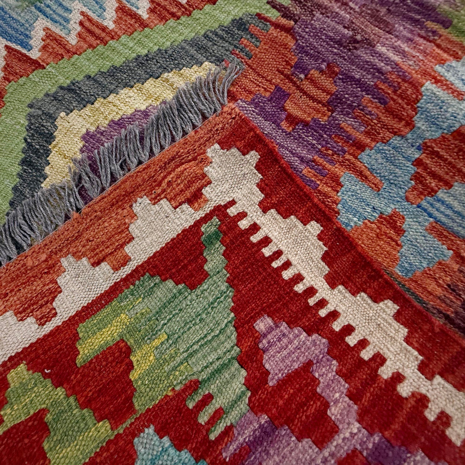 Handmade Vegetable Kilim 7' 1" x 10' 1" (ft) - No. Y37443