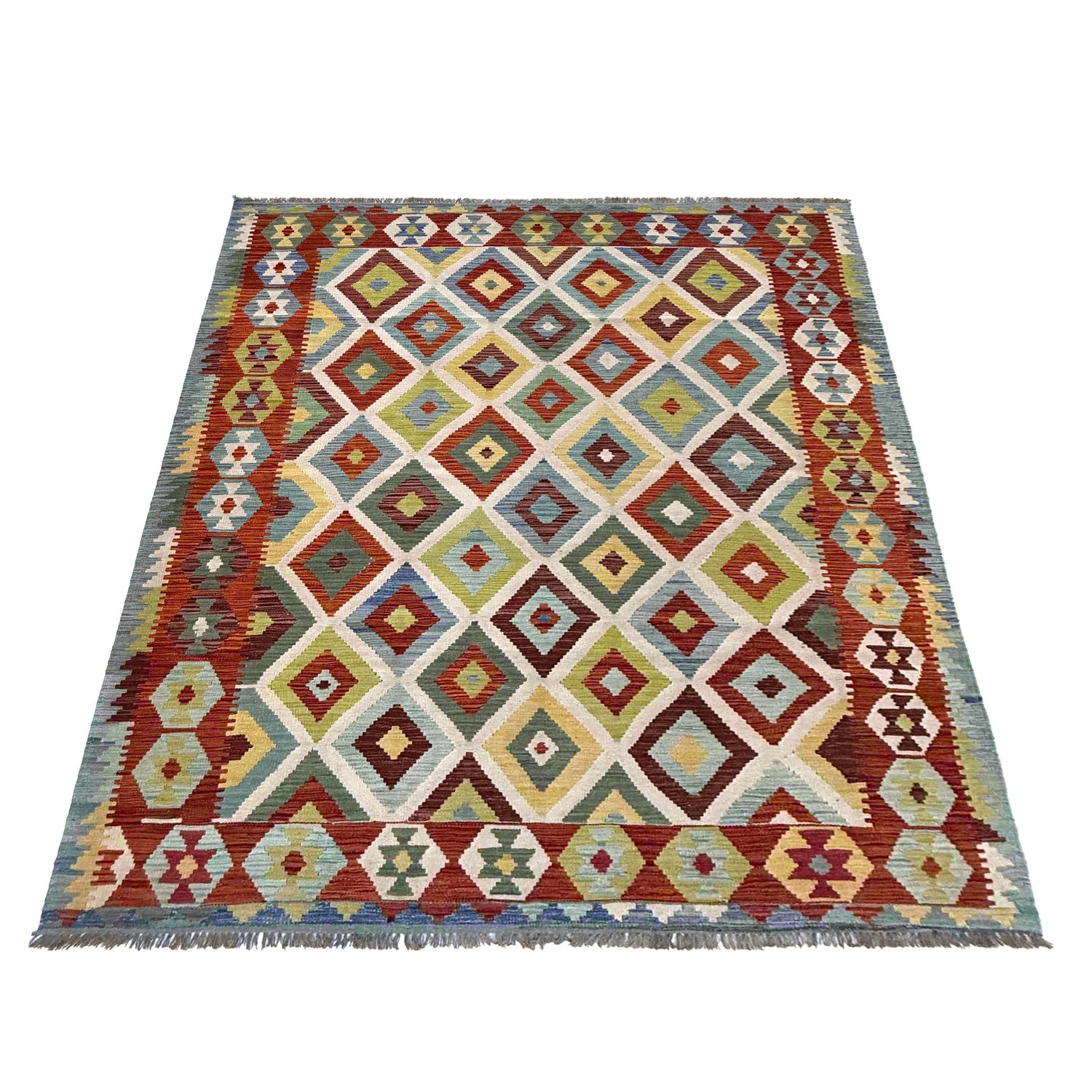 Handmade Vegetable Kelim 6' 6" x 9' 9" (ft) - No. Y37446