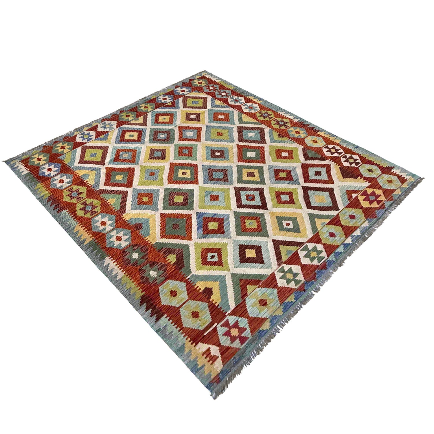 Handmade Vegetable Kelim 6' 6" x 9' 9" (ft) - No. Y37446