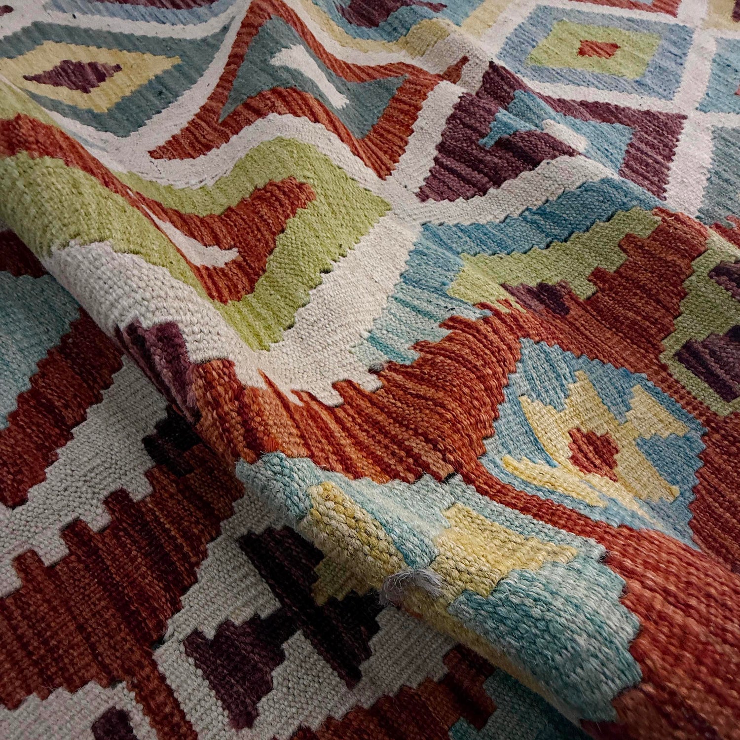 Handmade Vegetable Kelim 6' 6" x 9' 9" (ft) - No. Y37446