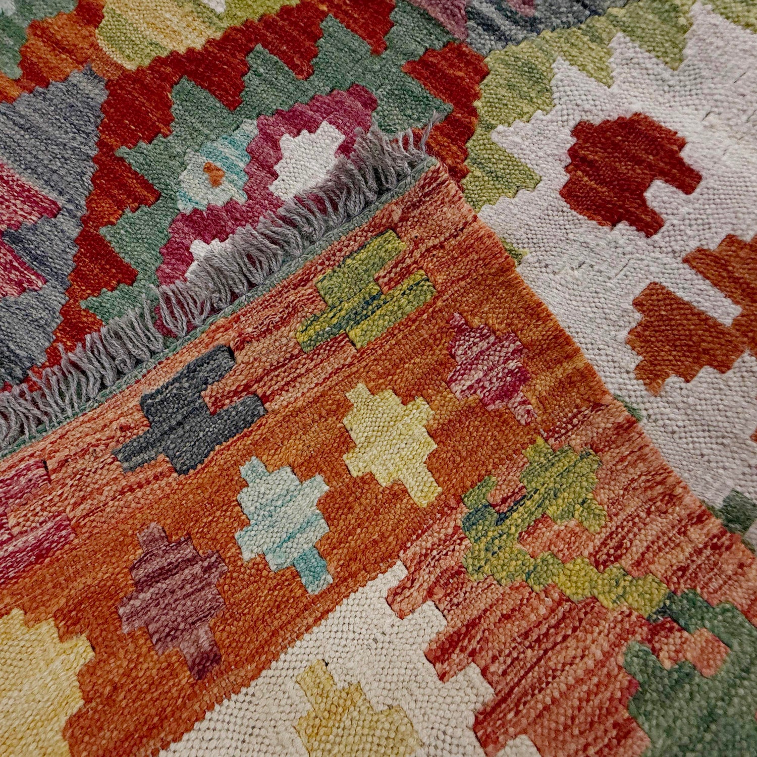 Handmade Vegetable Kelim 6' 6" x 9' 8" (ft) - No. Y37447