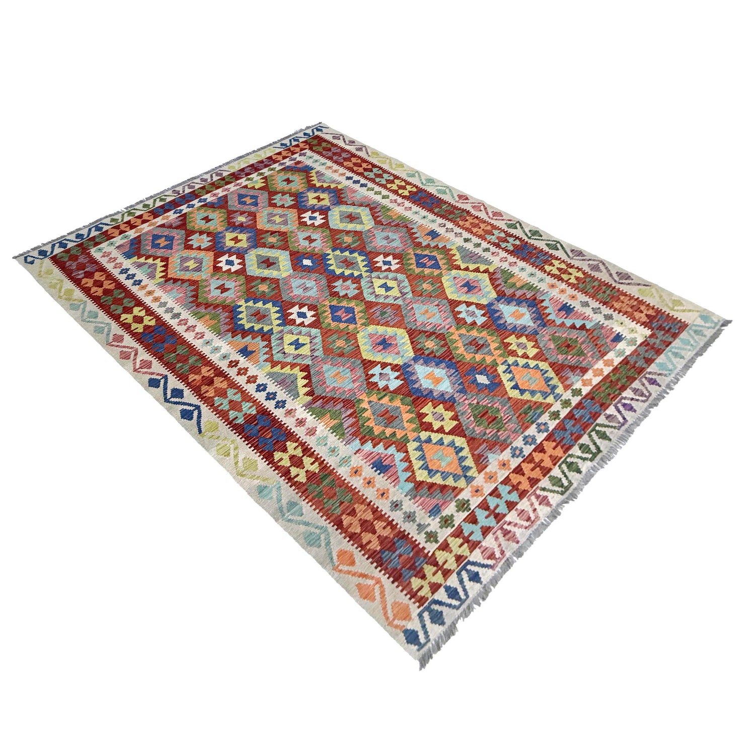 Handmade Vegetable Kilim 6' 5" x 9' 11" (ft) - No. Y37451