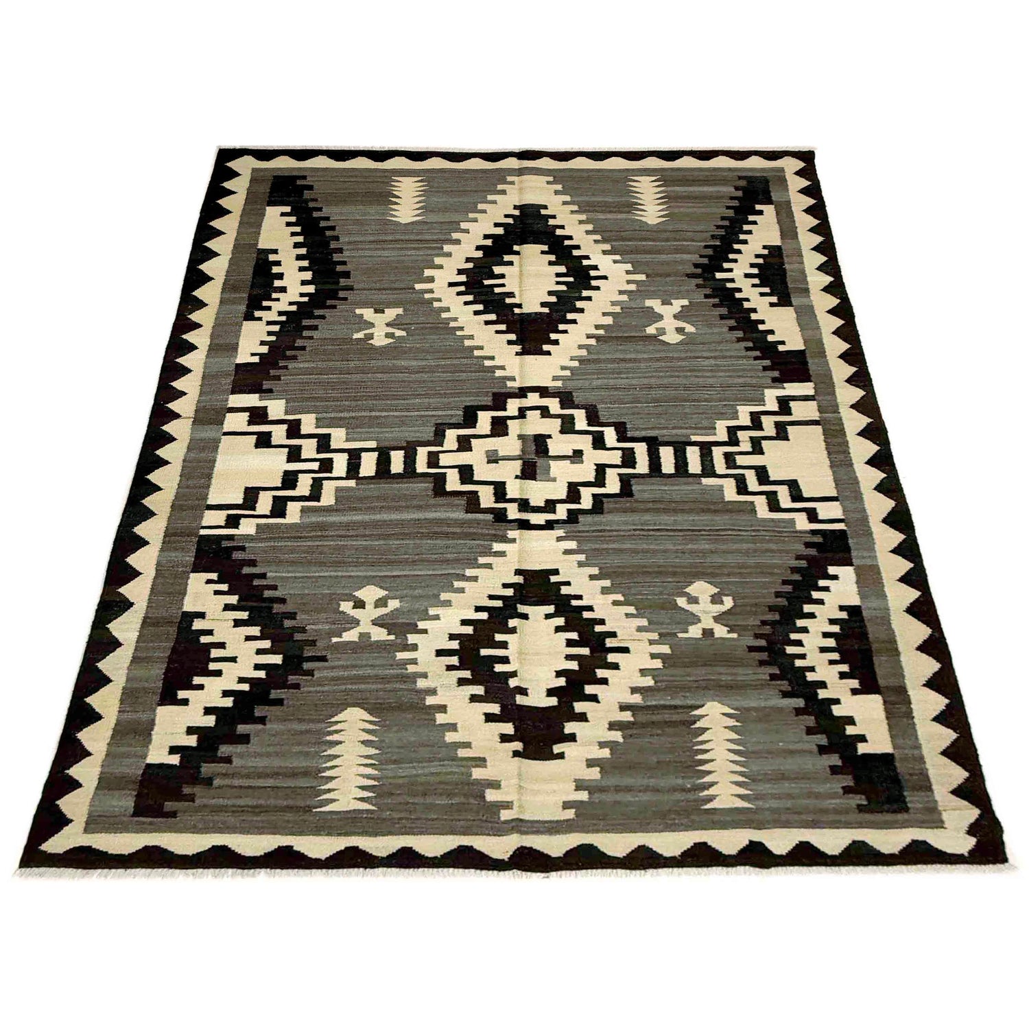 Handmade Vegetable Kilim 5' 7" x 7' 11" (ft) - No. Y39090