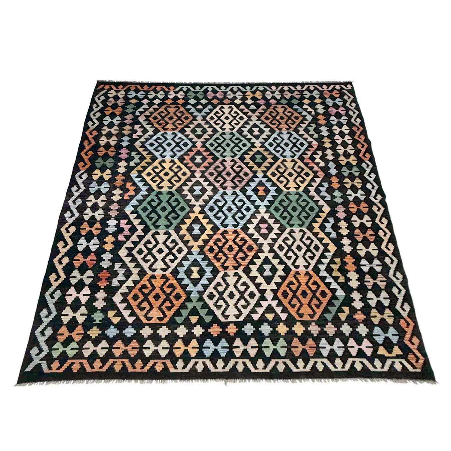 Handmade Vegetable Kilim 6' 2" x 8' 3" (ft) - No. Y39092