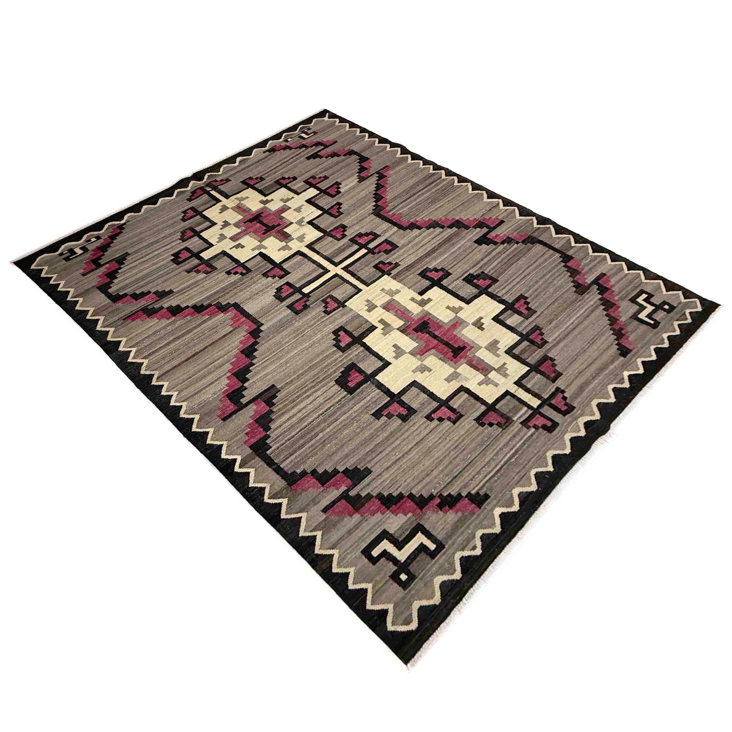 Handmade Vegetable Kelim 6' 6" x 8' 8" (ft) - No. Y39094