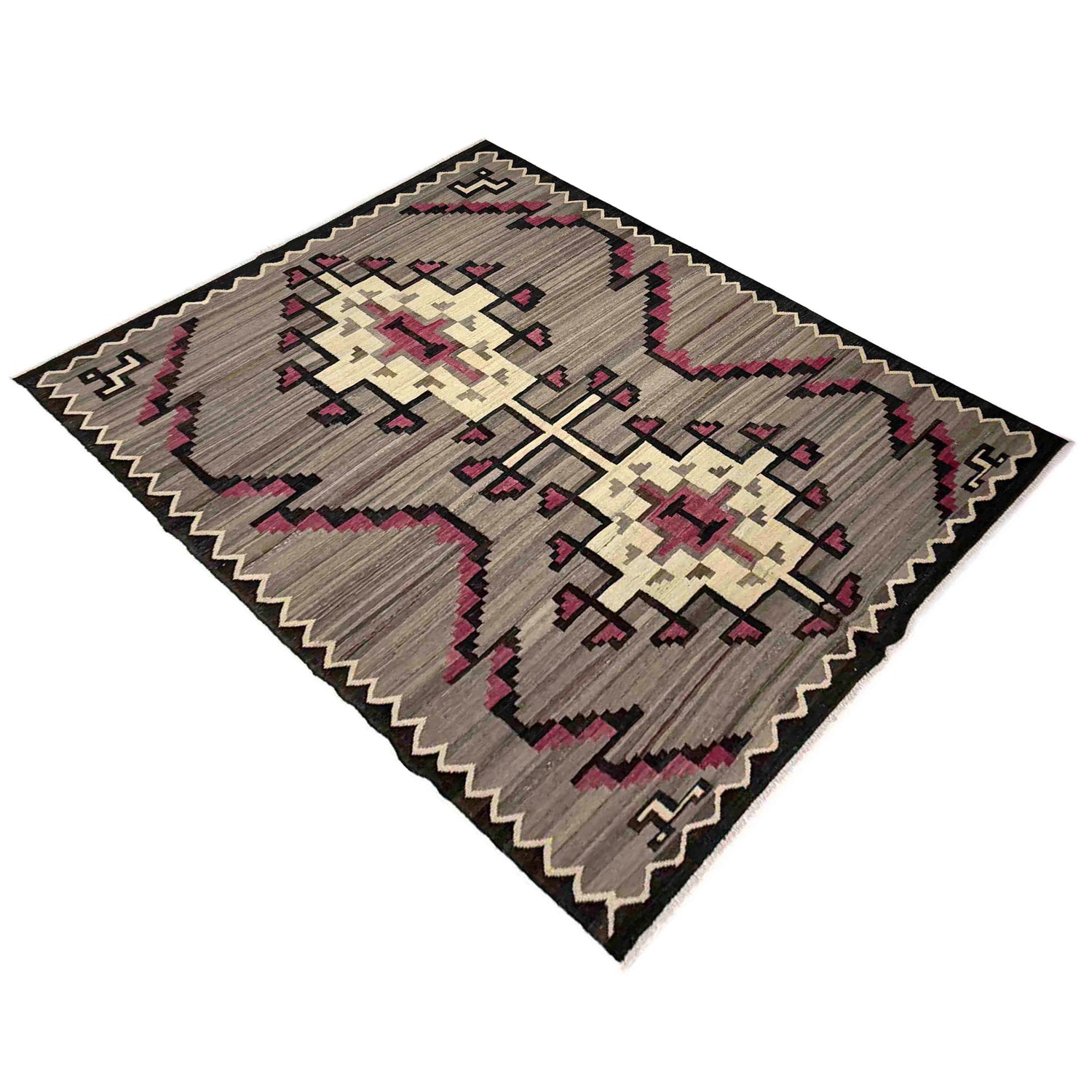 Handmade Vegetable Kelim 6' 6" x 8' 8" (ft) - No. Y39094