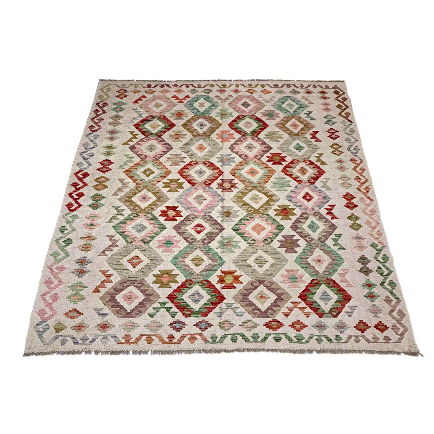 Handmade Vegetable Kilim 5' 10" x 7' 7" (ft) - No. Y39097
