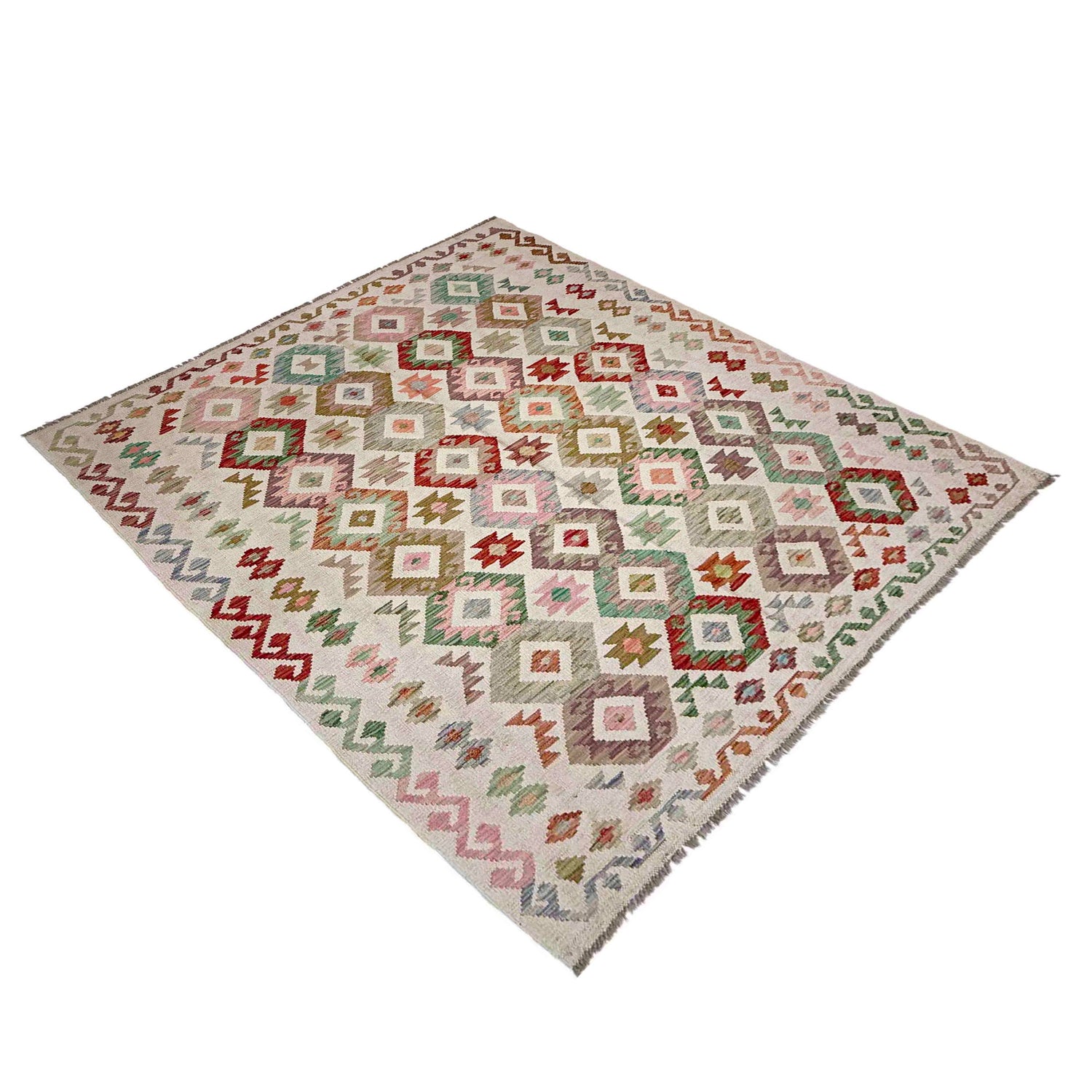 Handmade Vegetable Kilim 5' 10" x 7' 7" (ft) - No. Y39097