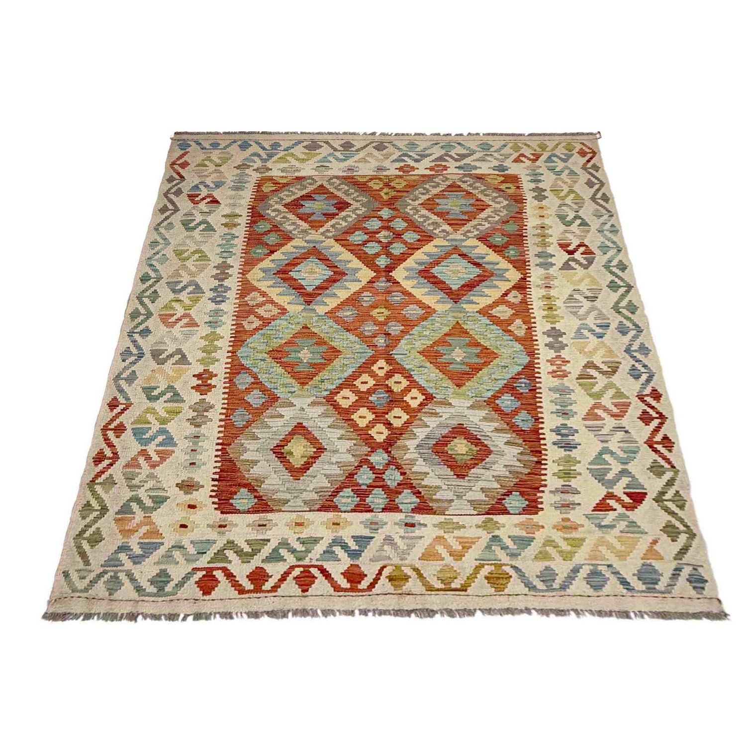 Handmade Vegetable Kelim 4' 9" x 6' 7" (ft) - No. Y39098