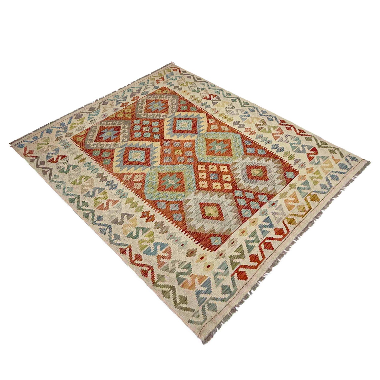Handmade Vegetable Kelim 4' 9" x 6' 7" (ft) - No. Y39098